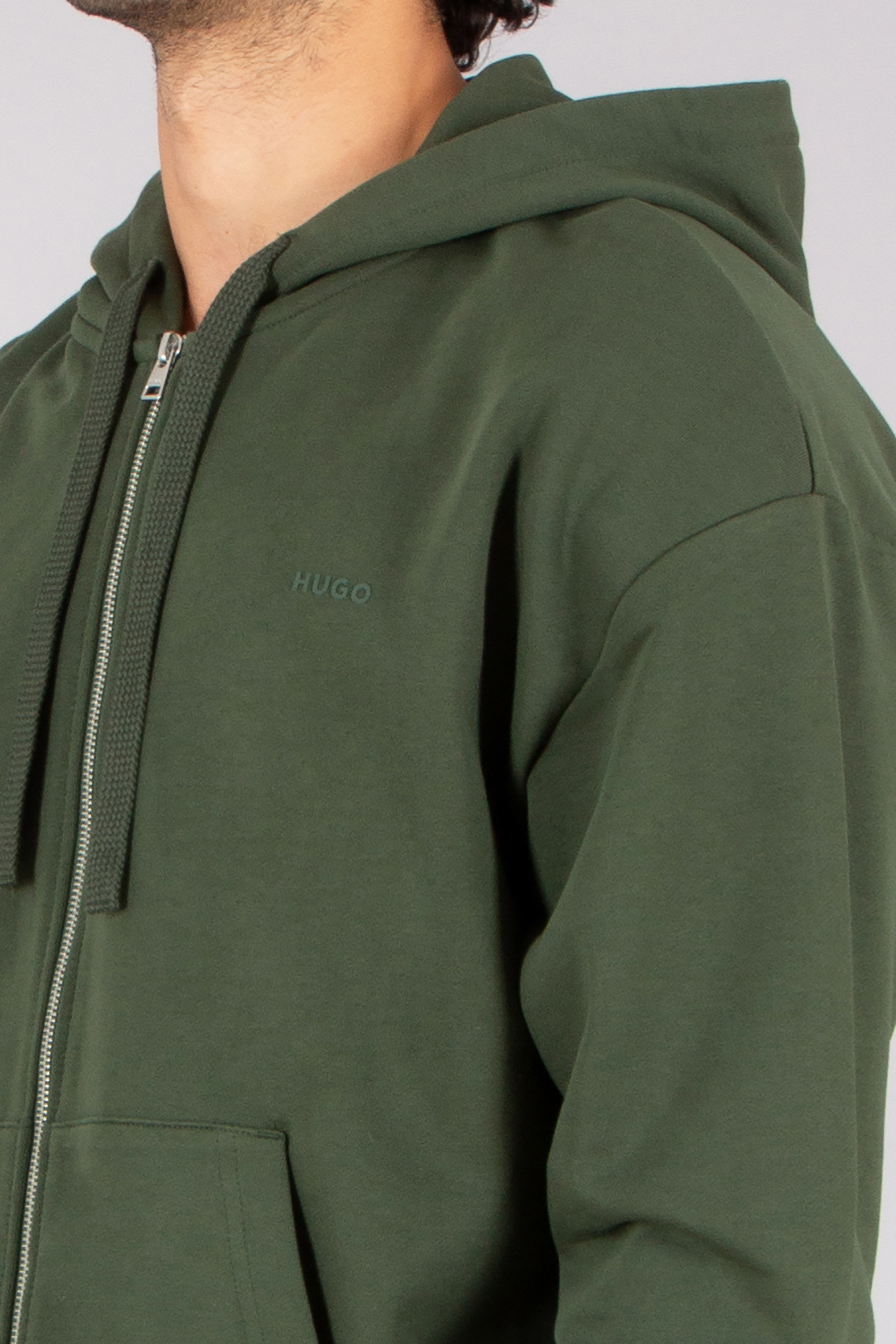 HUGO Relaxed Fit Cotton French Terry Zip-Up Hoodie Dapozip Vlies, Mantel, Jacke, Pullover, Sweatshirt