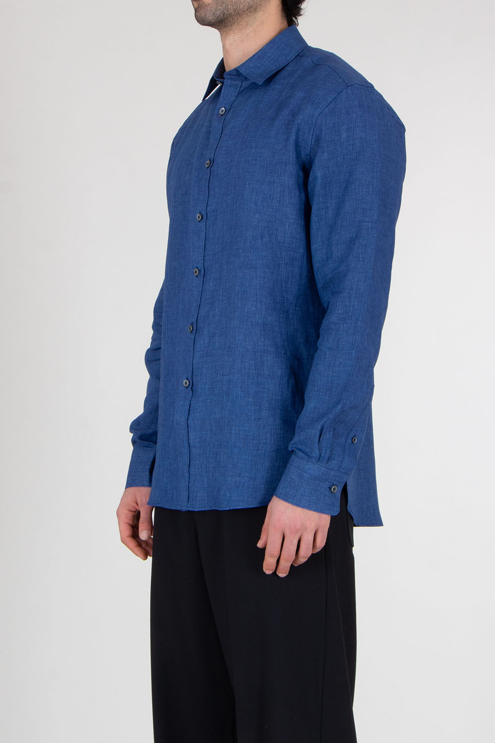 CANALI Regular Fit Linen Shirt