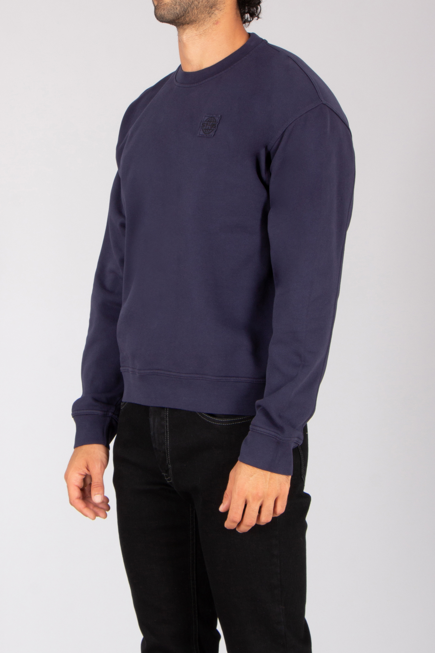 ST-95 Oversized Fit Printed Organic Cotton French Terry Sweatshirt Ormodeo Langarm, Pullover, Sweatshirt, Fleece, Person