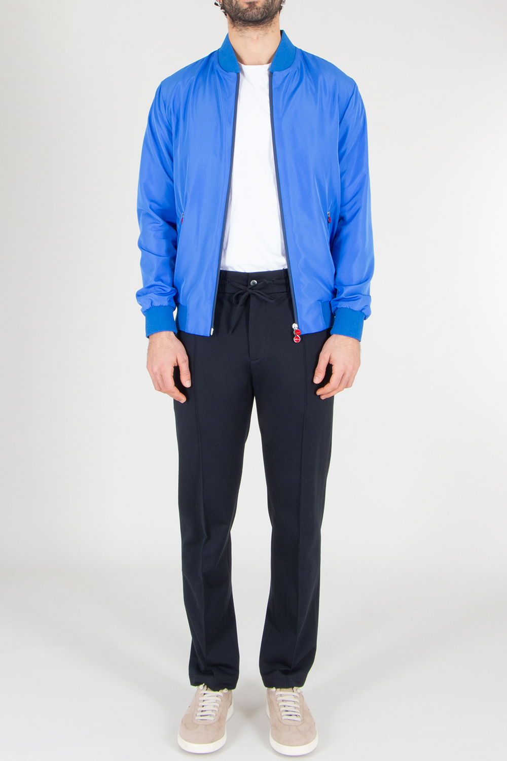 KITON Regular Fit Technical Fabric Bomber Jacket
