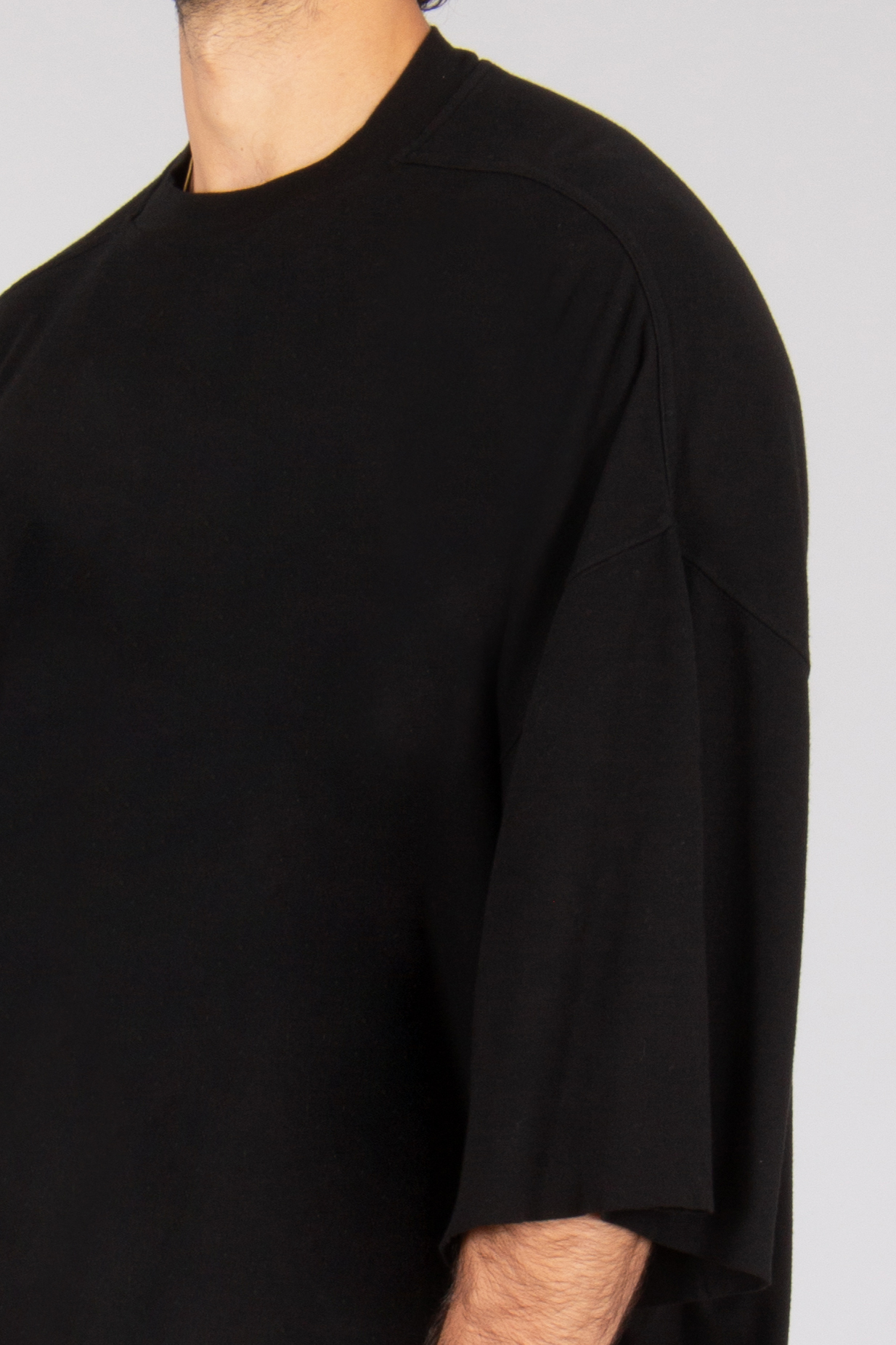 RICK OWENS DRKSHDW Oversized Fit Brushed Organic Cotton Jersey Tommy T T-Shirt Langarm, Ärmel, T-Shirt, Mann, Person