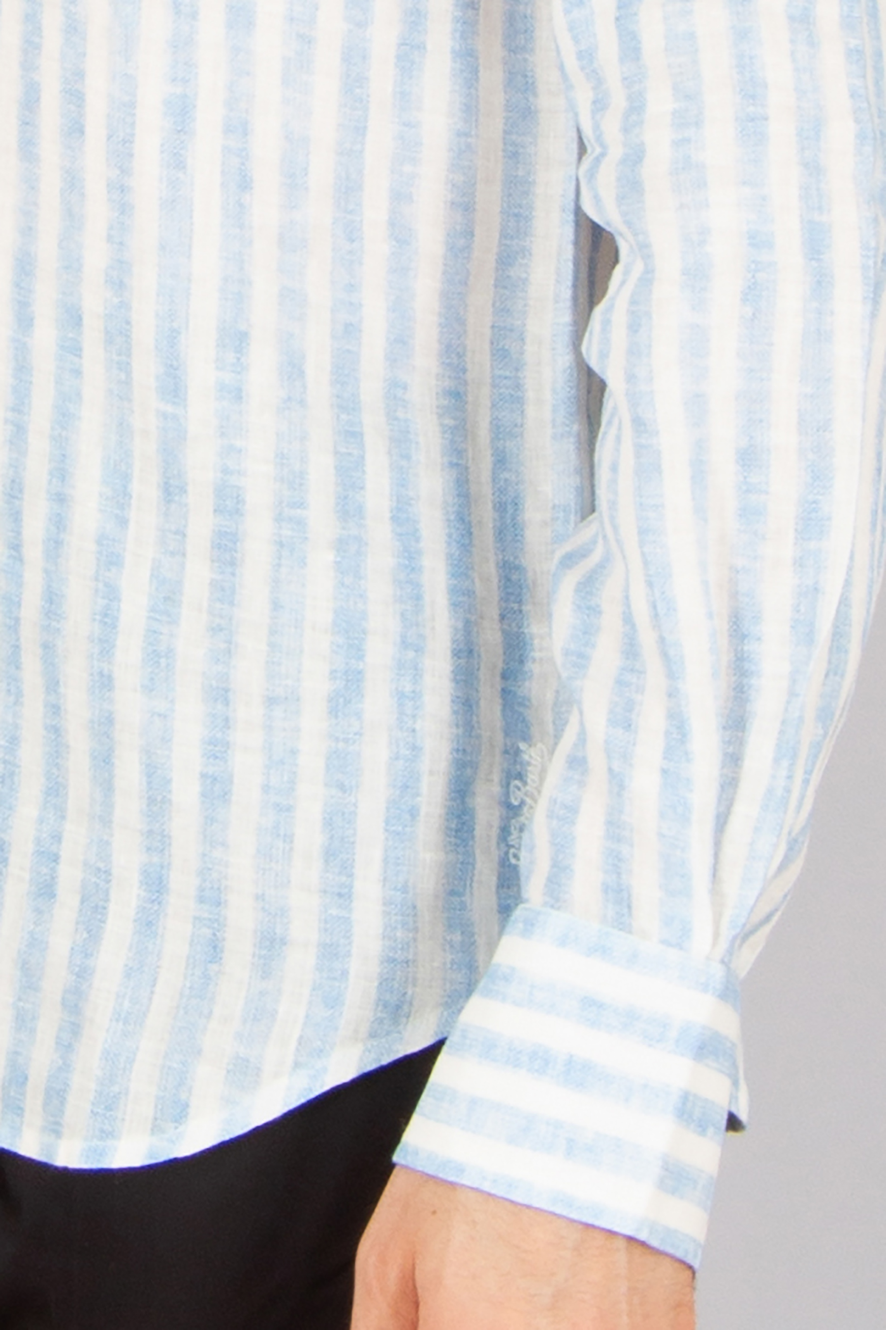 MC 2 SAINT BARTH Regular Fit Striped Linen Shirt Pamplona Bekleidung, Langarm, Hemd, Ärmel, Kleid, Hemd