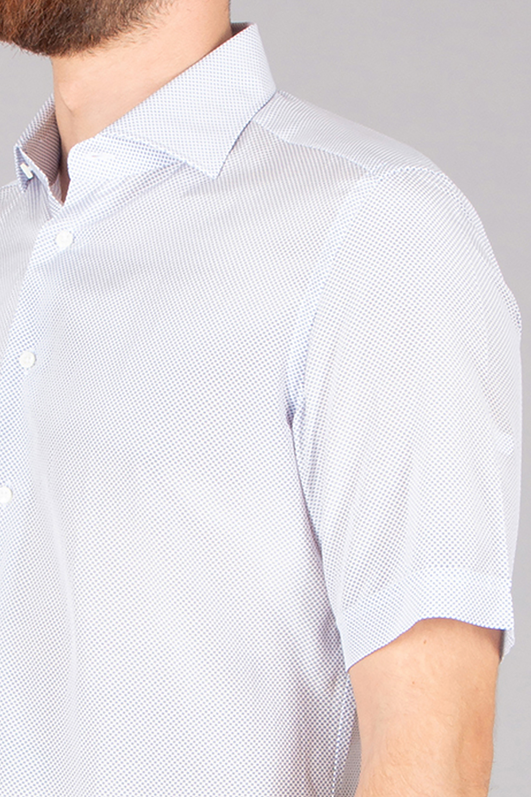 EMANUELE MAFFEIS Regular Fit Patterned Cotton-Silk Blend Short-Sleeve Shirt Eduardo Twins Bekleidung, Hemd, Kleid, Hemd