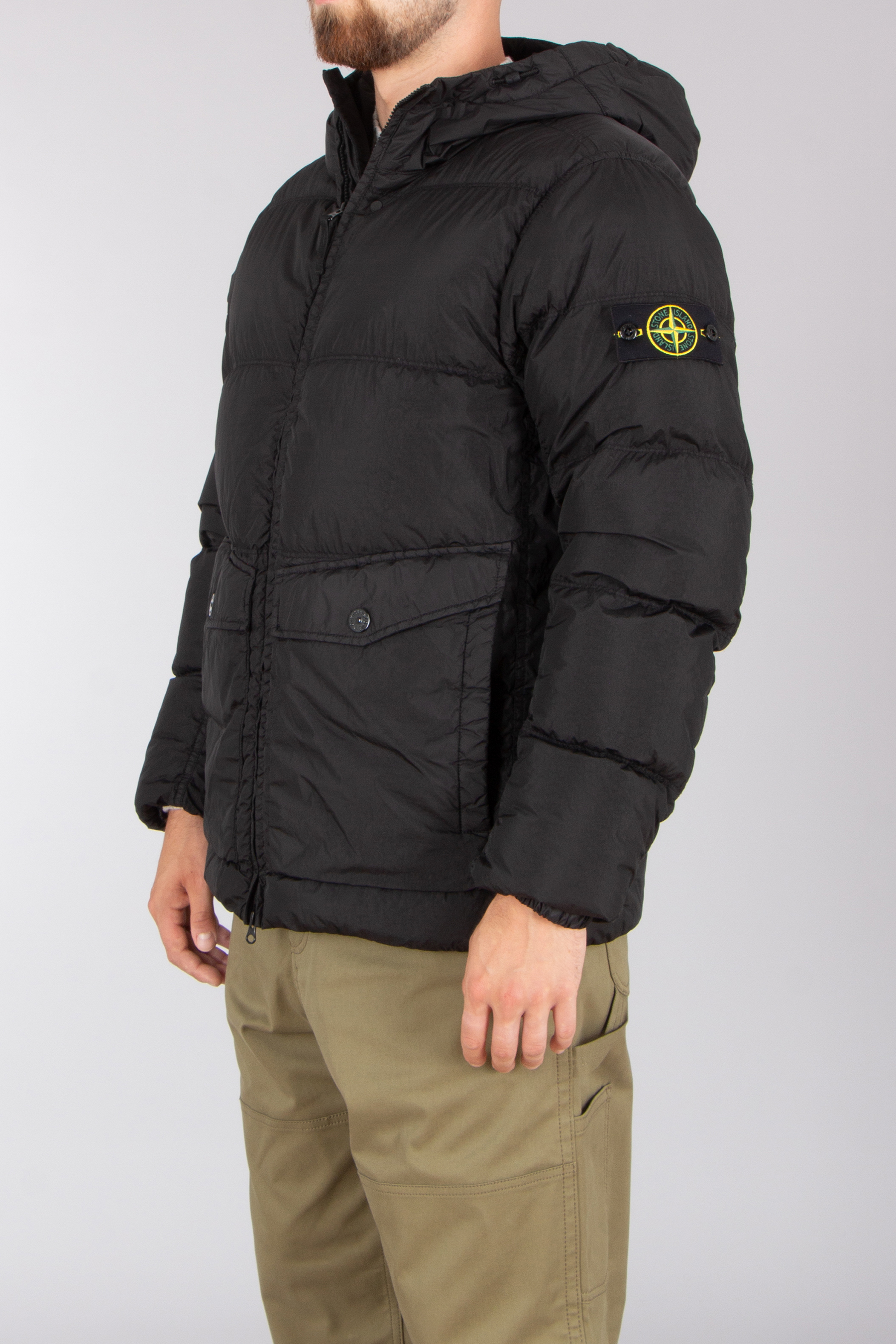 STONE ISLAND Regular Fit Garment Dyed Crinkle Reps Recycled Nylon Down Jacket Mantel, Jacke, Erwachsener, Mann, Person
