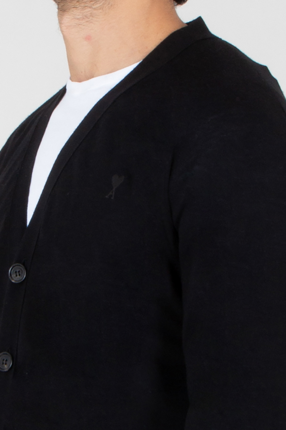 AMI PARIS Regular Fit Ami De Coeur Extra Fine Wool Cardigan