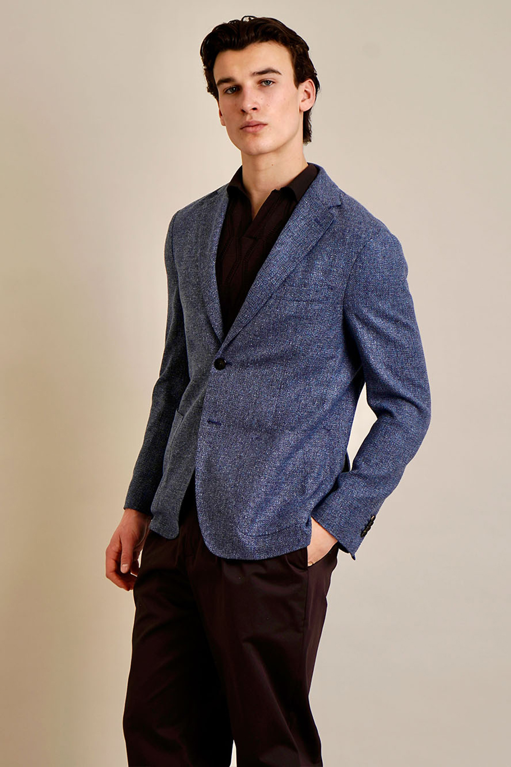 AGNONA Regular Fit Wool-Silk Blend Bouclé Jacket
