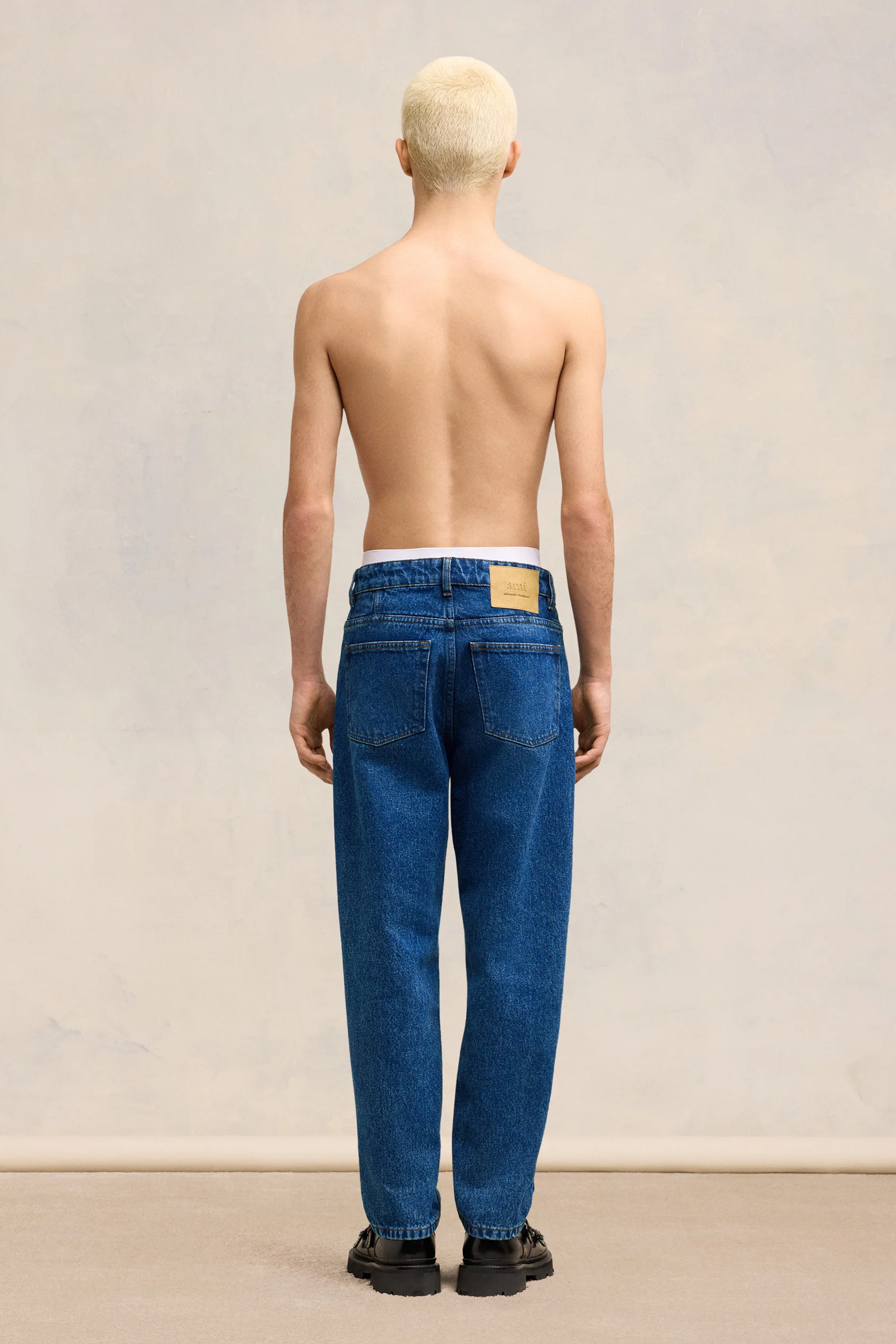 AMI PARIS Tapered Fit Cotton Denim Jeans AMI PARIS Tapered Fit Cotton Denim Jeans