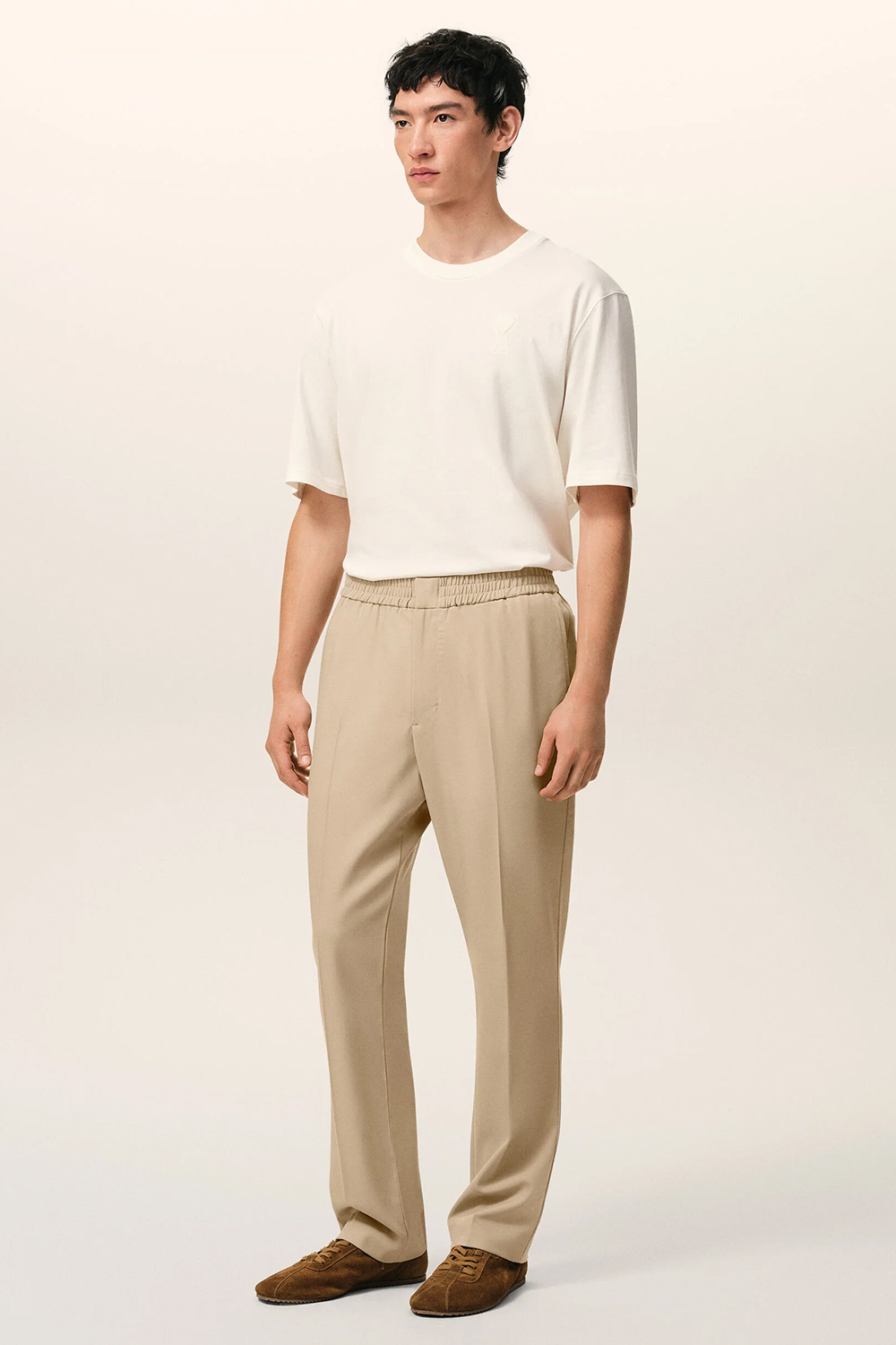 AMI PARIS Straight Leg Virgin Wool Gabardine Pants