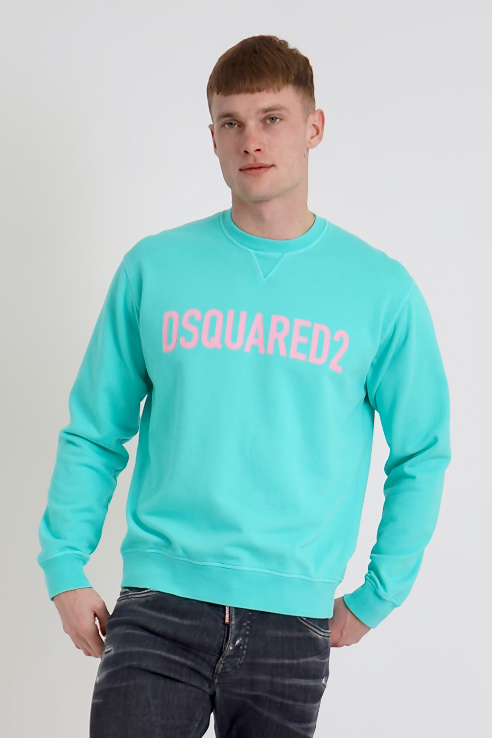 DSQUARED2 Printed Cool Fit Crewneck Cotton Sweatshirt DSQUARED2 Printed Cool Fit Crewneck Cotton Sweatshirt