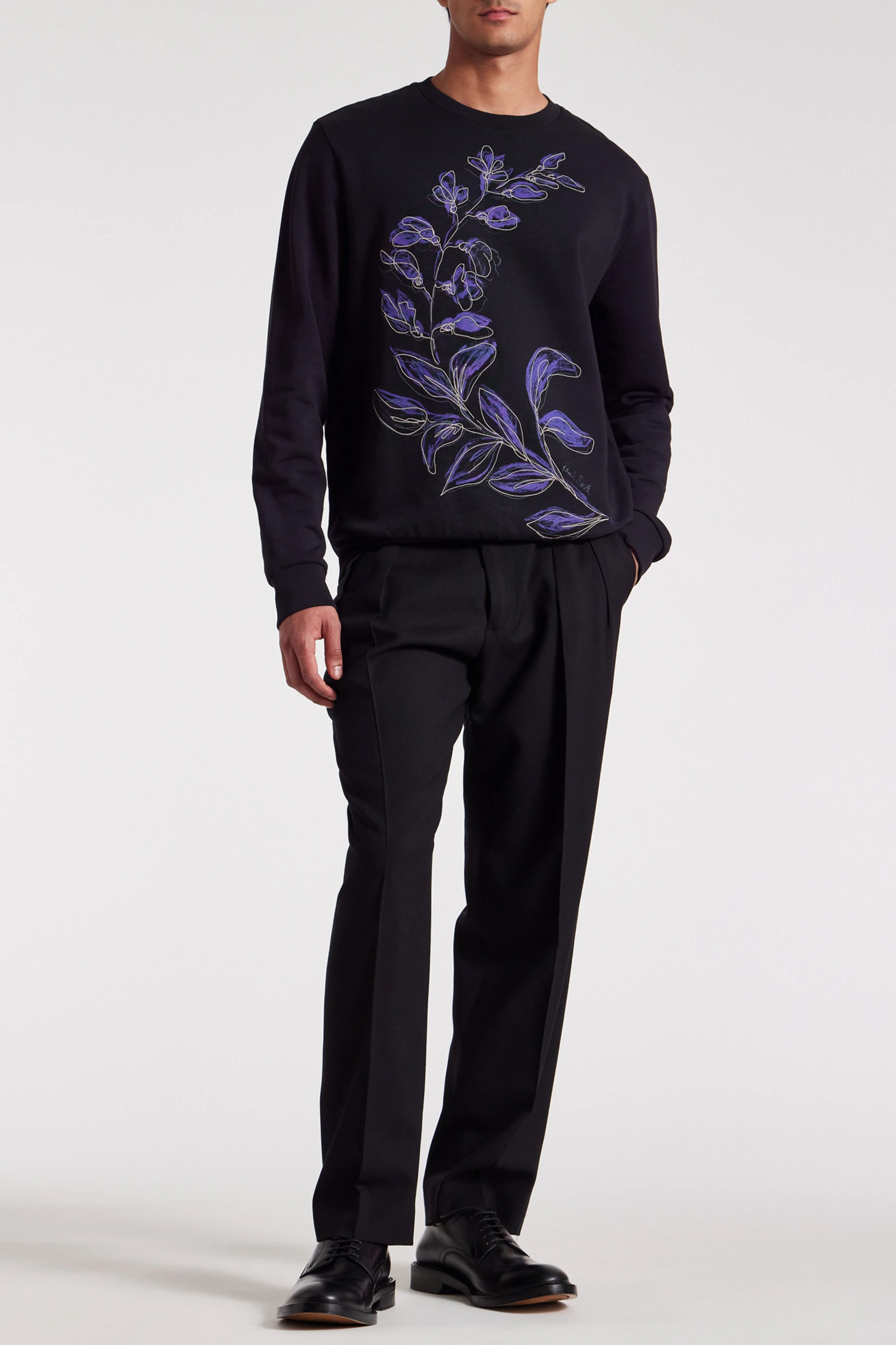 PAUL SMITH Laurel Embroidered Organic Cotton Sweatshirt PAUL SMITH Laurel Embroidered Organic Cotton Sweatshirt