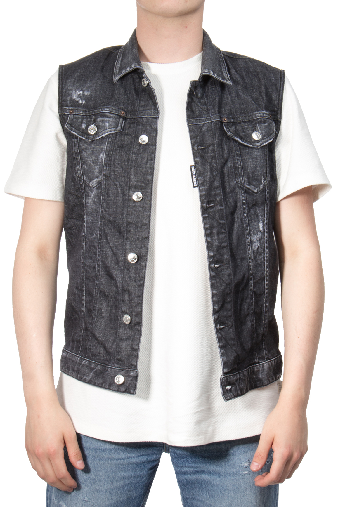 DSQUARED2 Pad Tab Field Jacket With Detachable Denim Vest