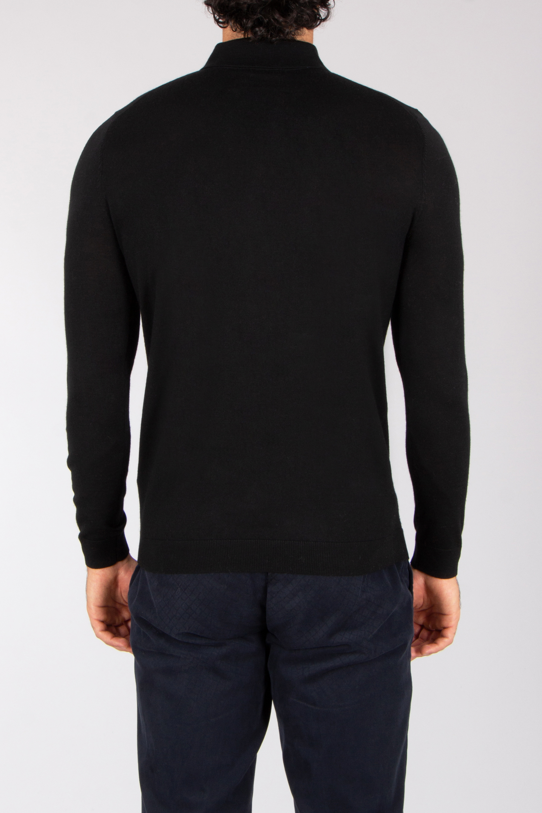 MIENTUS BERLIN Regular Fit Extra Fine Wool-Silk-Cashmere Blend Long-Sleeve Knit Polo Langarm, Ärmel, Erwachsener, Mann, Person