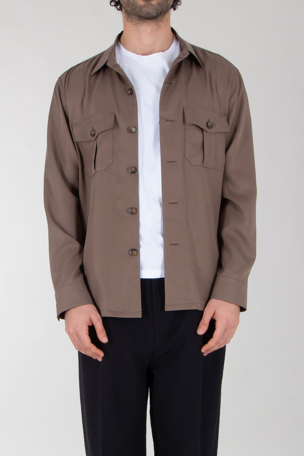CANALI Regular Fit Lyocell Shirt Jacket