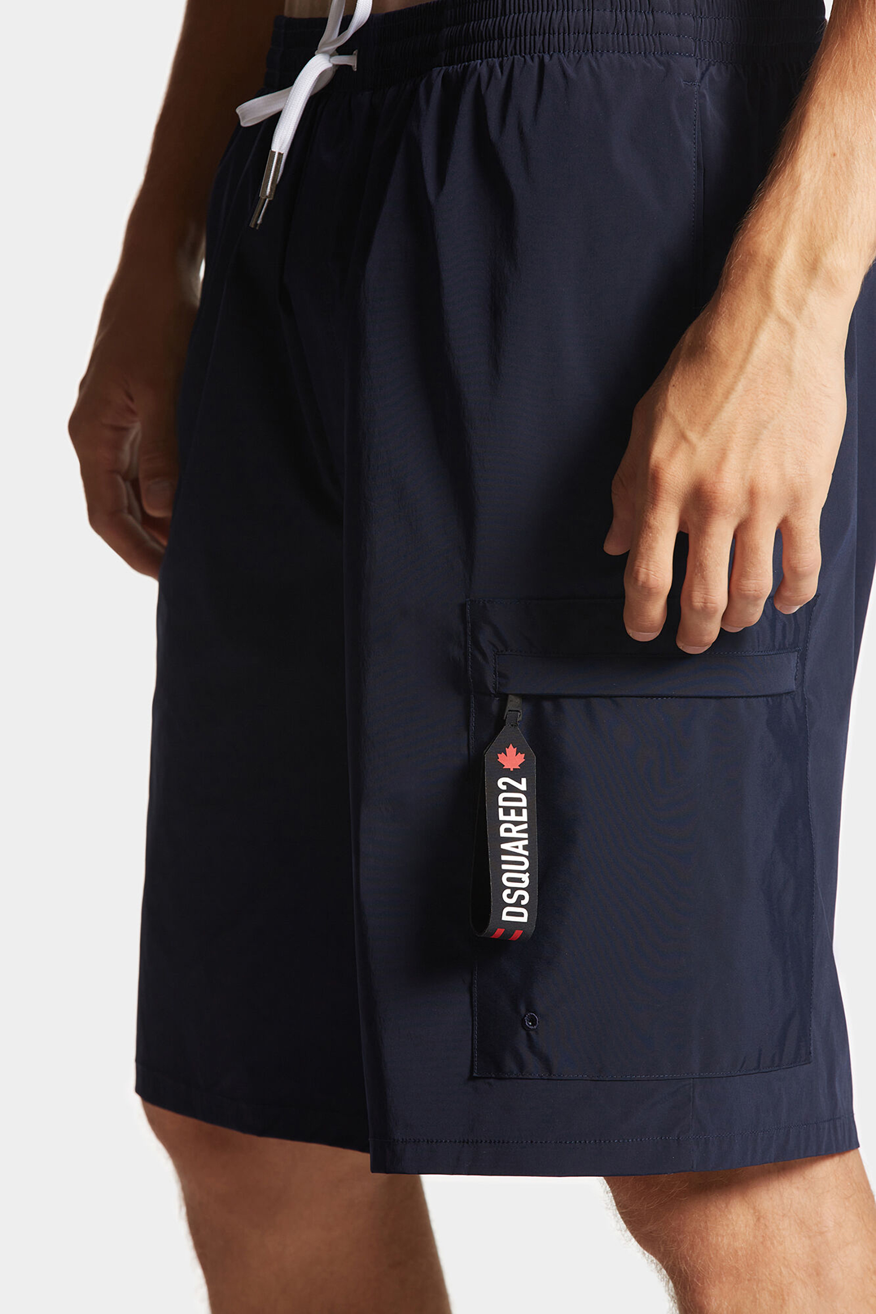 DSQUARED2 Nylon Stretch Tape Boxer Swim Shorts DSQUARED2 Nylon Stretch Tape Boxer Swim Shorts