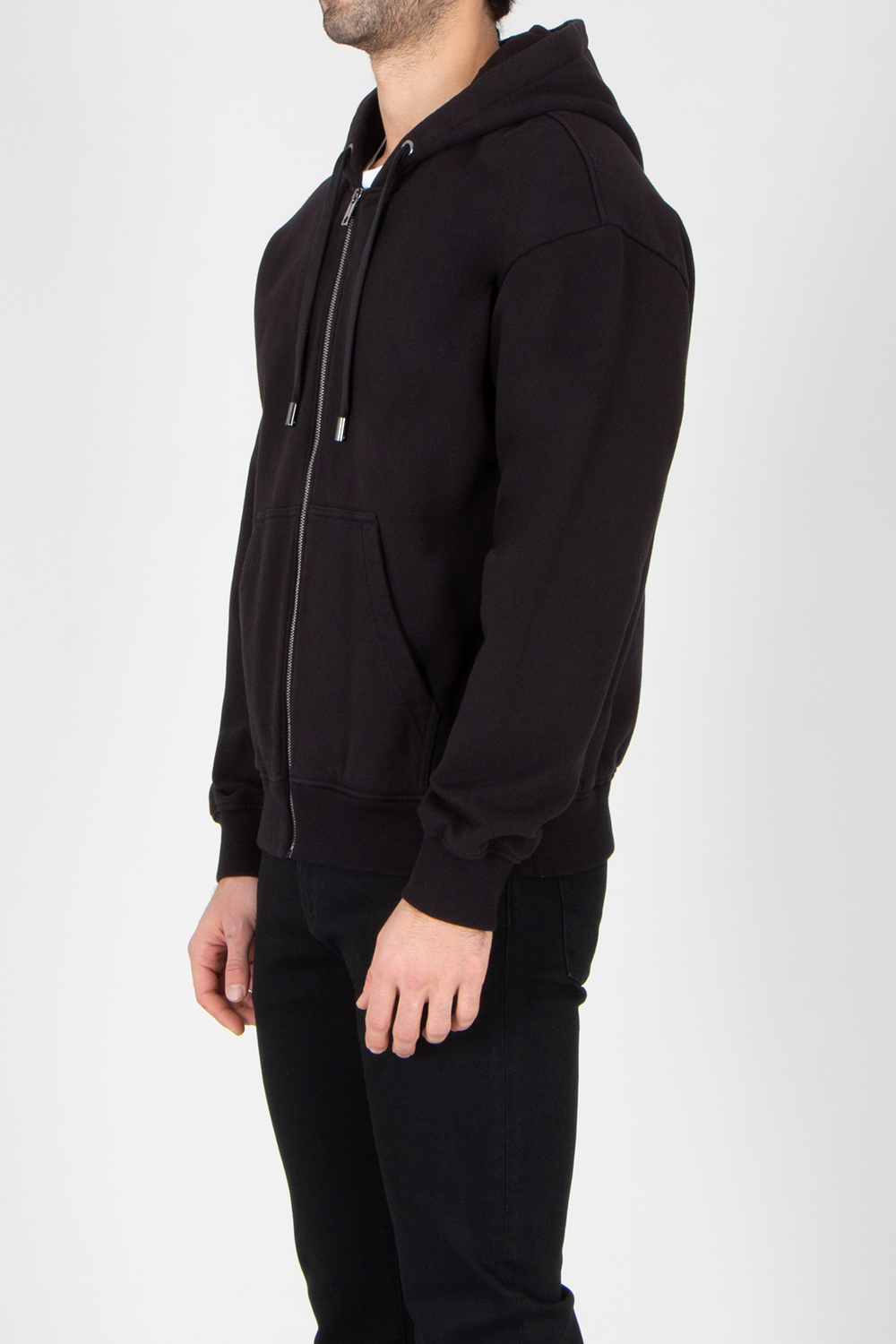 DOLCE & GABBANA Relaxed Fit Patch Cotton Fleece Zip-Up Hoodie