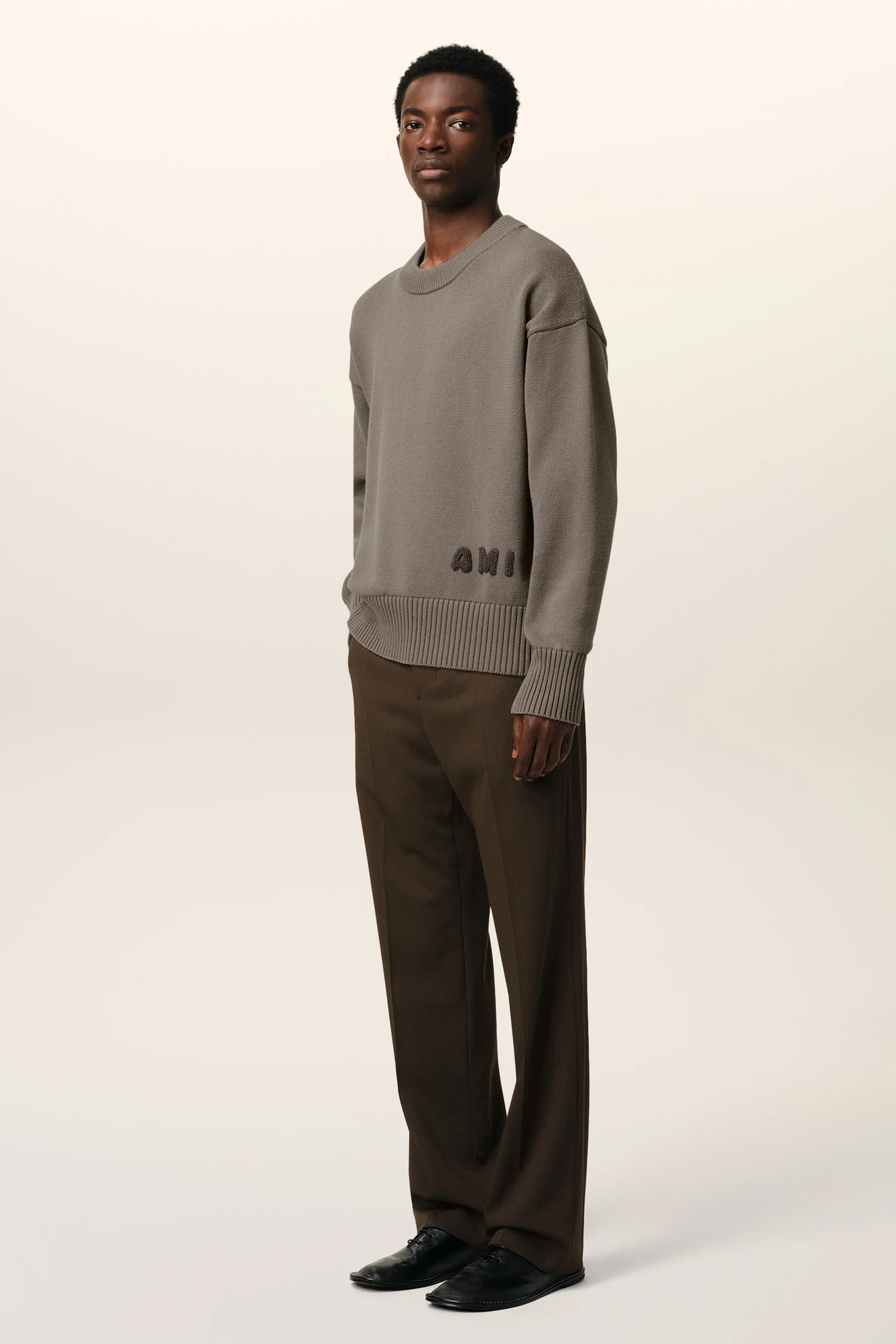 AMI PARIS Relaxed Fit Organic Cotton-Wool Blend Sweater AMI PARIS Relaxed Fit Organic Cotton-Wool Blend Sweater