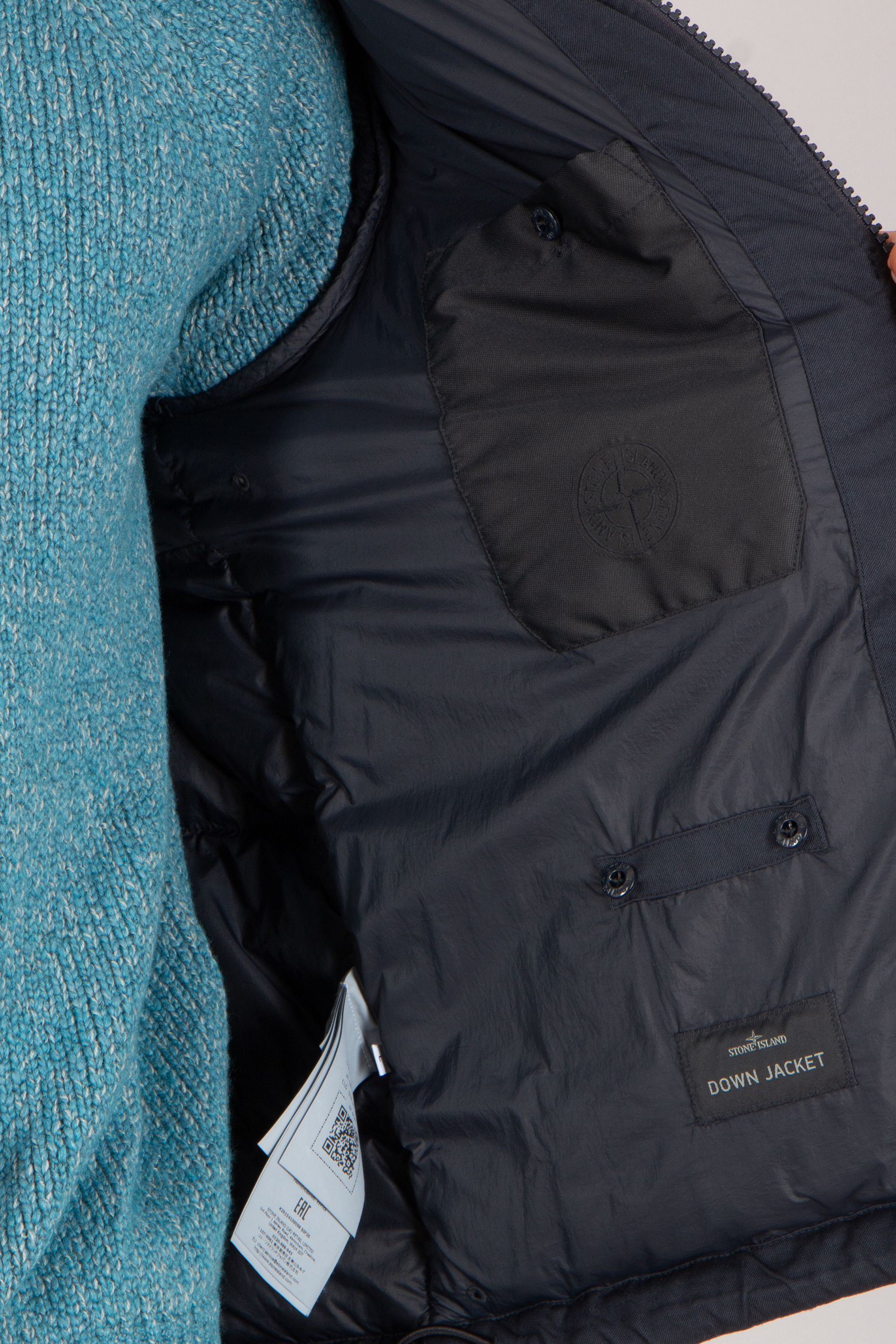 STONE ISLAND Regular Fit Ghost Piece Twill Virgin Wool-TC & Knit Down Jacket Bekleidung, Weste, Rettungsweste, Mantel, Jacke