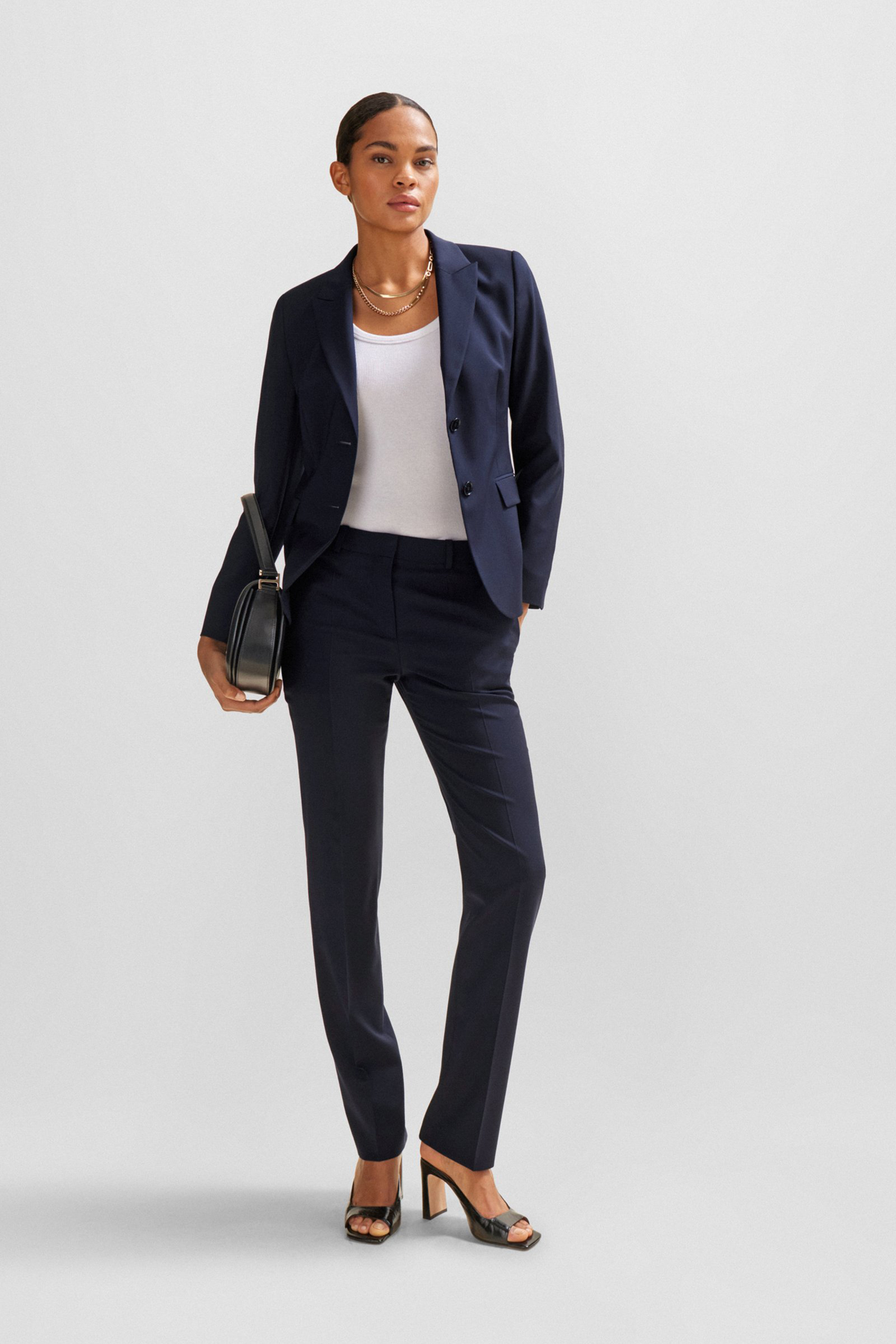 BOSS Regular Fit Virgin Wool Pants Tameah BOSS Regular Fit Virgin Wool Pants Tameah