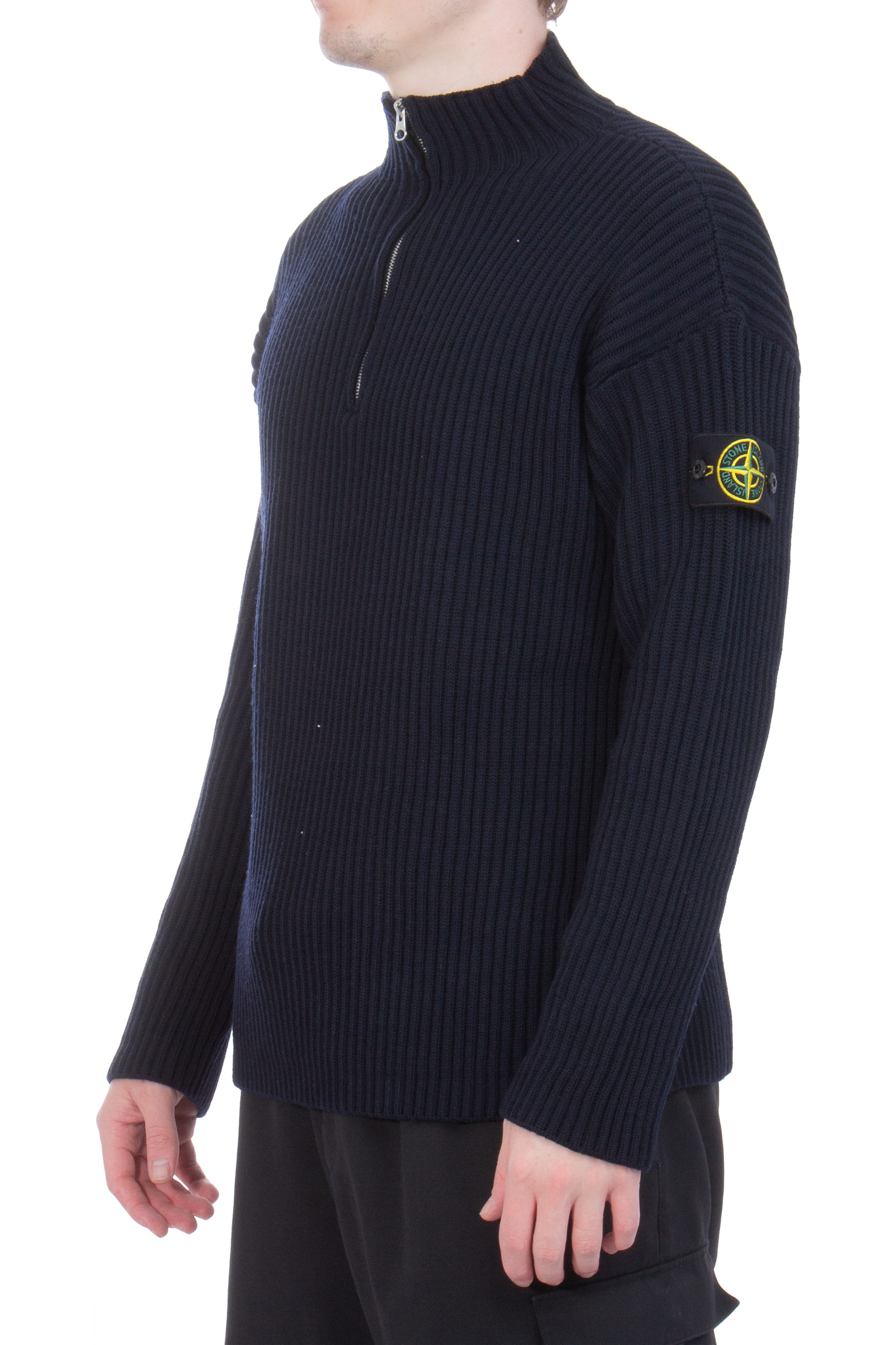 STONE ISLAND Virgin Wool Half-Zip Sweater
