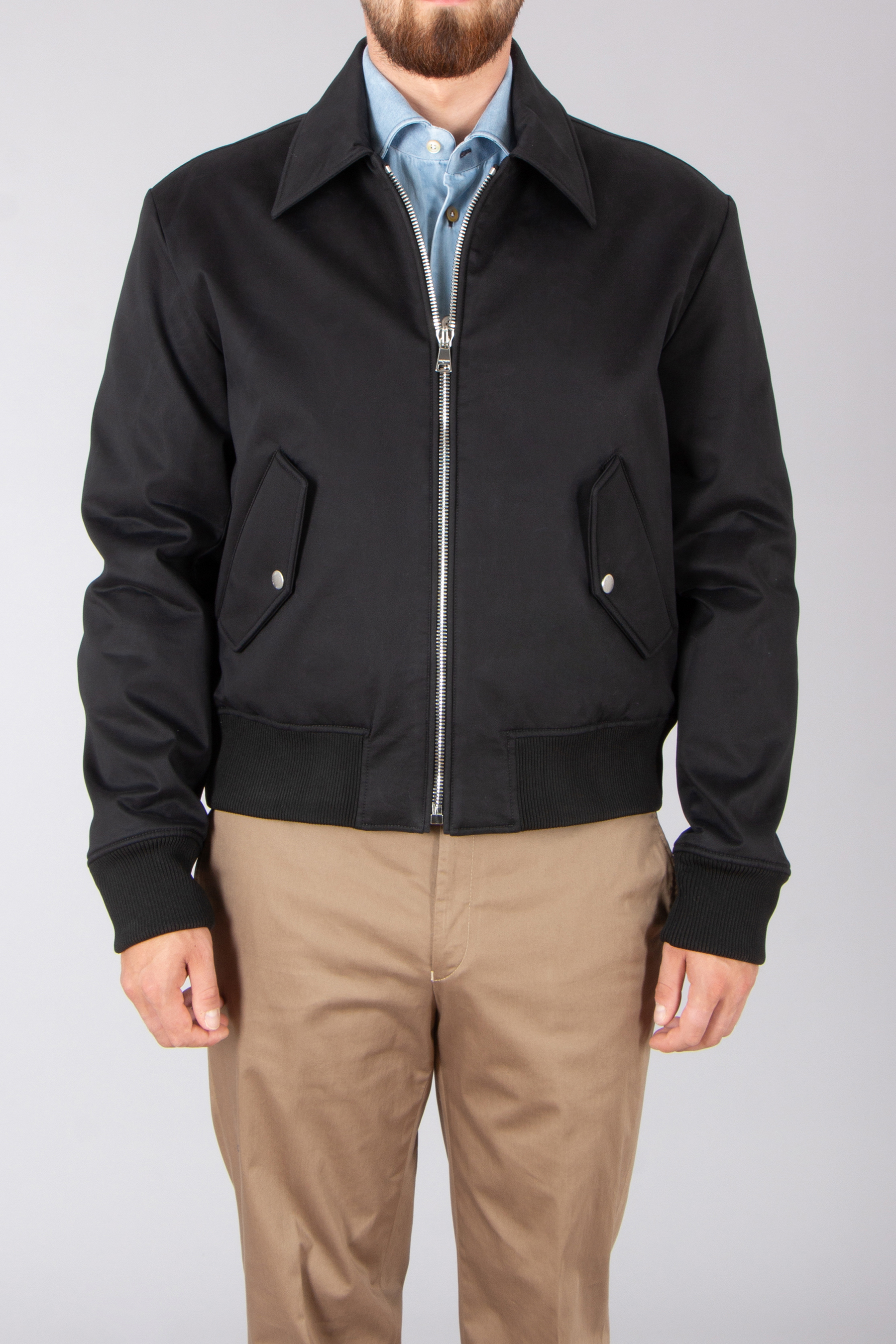 BALMAIN Relaxed Fit Embroidered Stretch Cotton Bomber Jacket