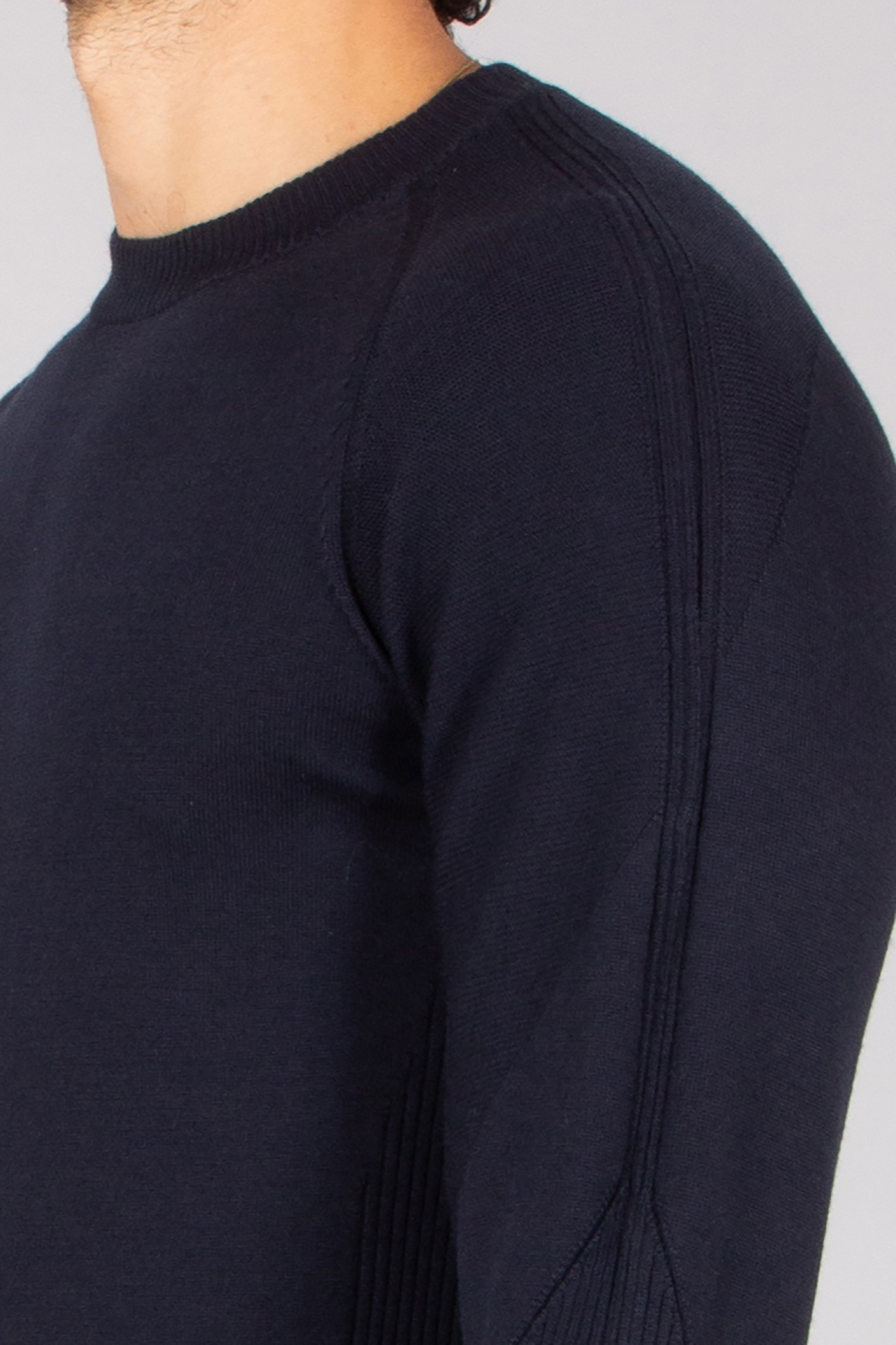 SEASE Regular Fit Virgin Wool Whole Round Neck Sweater Langarm, Pullover, Erwachsener, Mann, Person