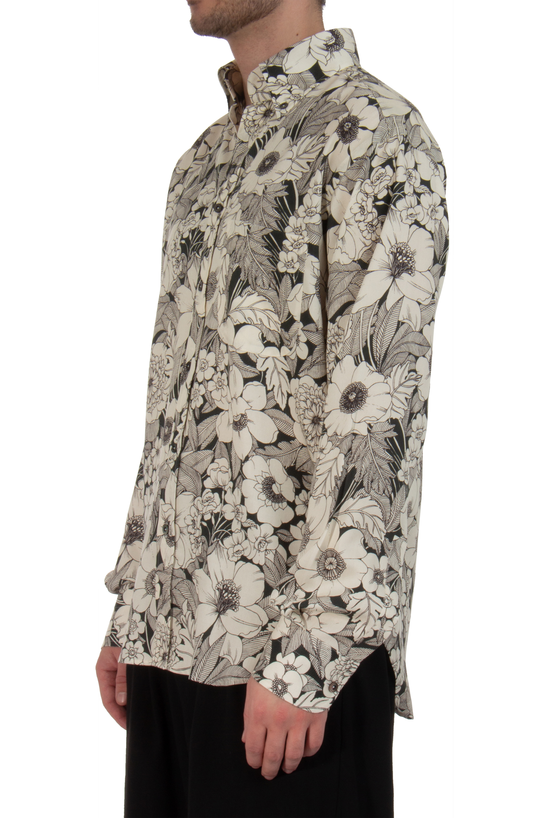 TOM FORD Linear Floral Fluid Fit Lyocell Shirt TOM FORD Linear Floral Fluid Fit Lyocell Shirt