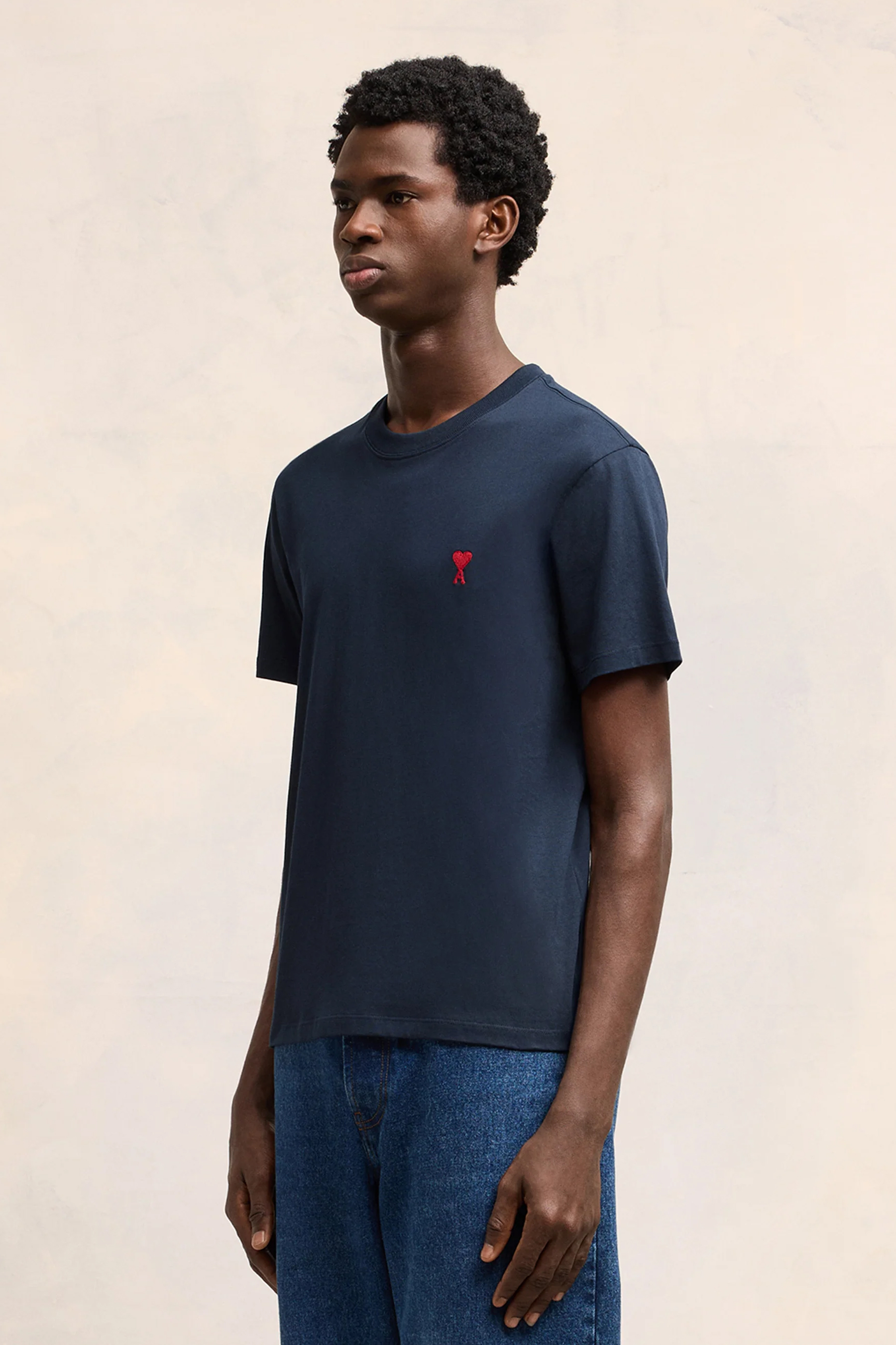 AMI PARIS Classic Fit Ami De Coeur Organic Cotton Jersey T-Shirt AMI PARIS Classic Fit Ami De Coeur Organic Cotton Jersey T-Shirt