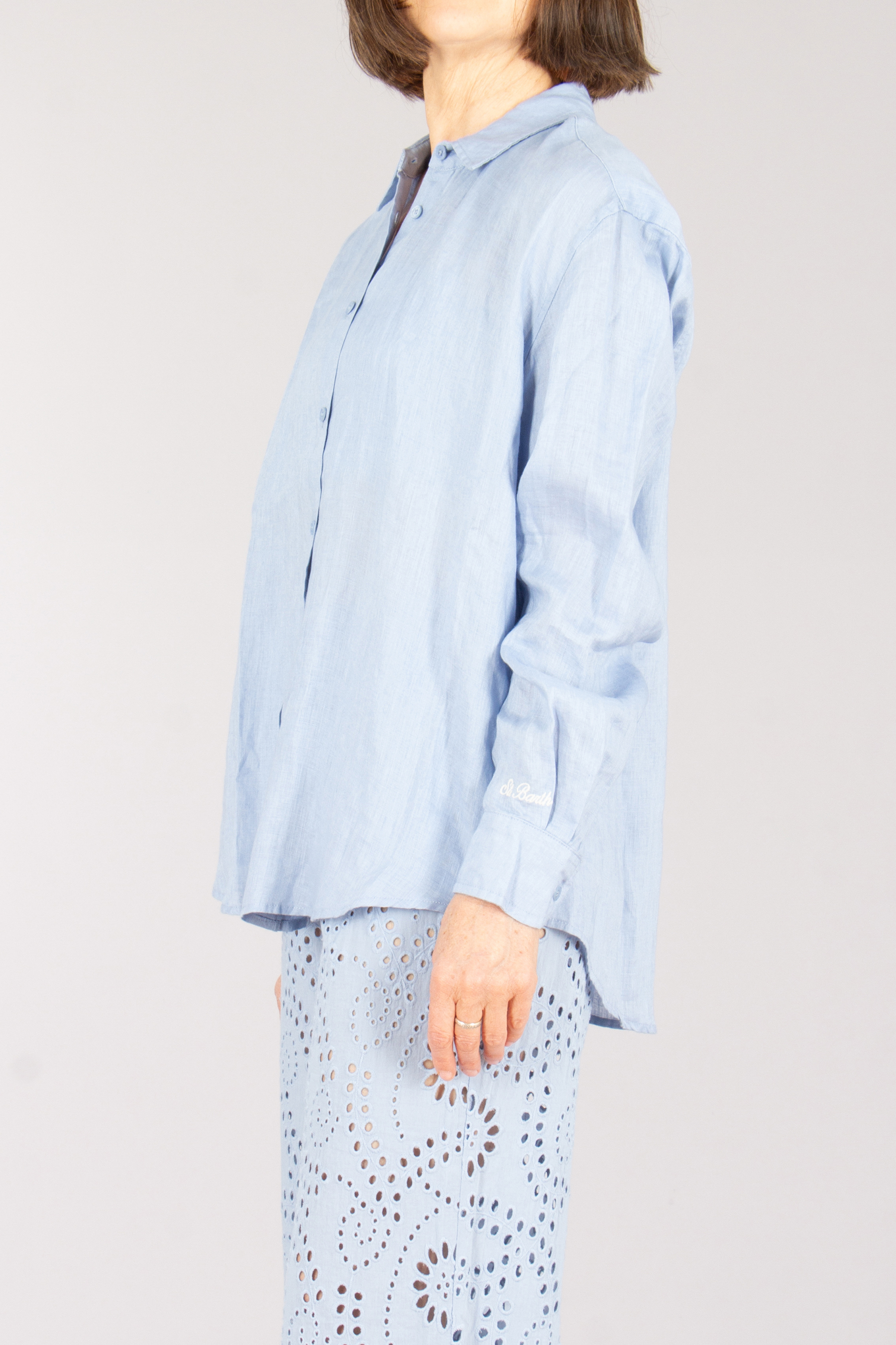 MC 2 SAINT BARTH Regular Fit Linen Blouse Meredith Bekleidung, Langarm, Ärmel, Hosen