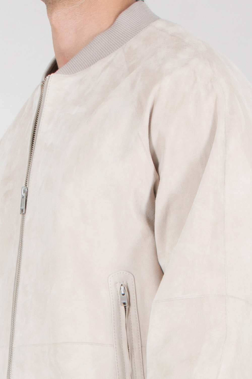 ARMA Regular Fit Lamb Suede Bomber Jacket