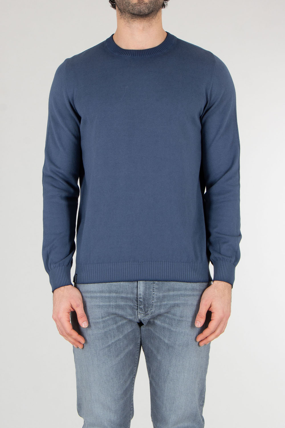AROVESCIO Regular Fit Cotton Round Neck Sweater