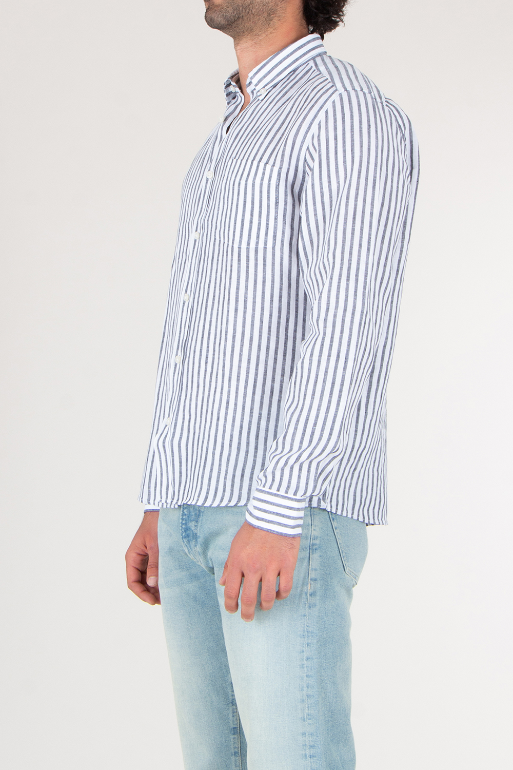 BOSS Regular Fit Striped Linen Shirt