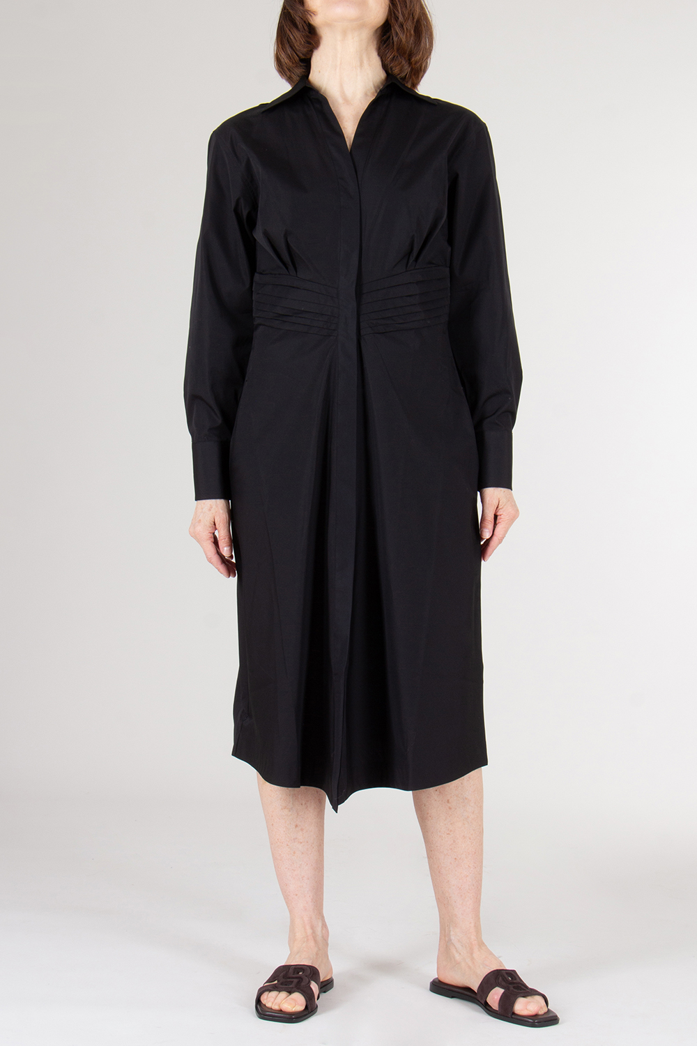 BOSS Cotton Poplin Tailored Shirt Dress