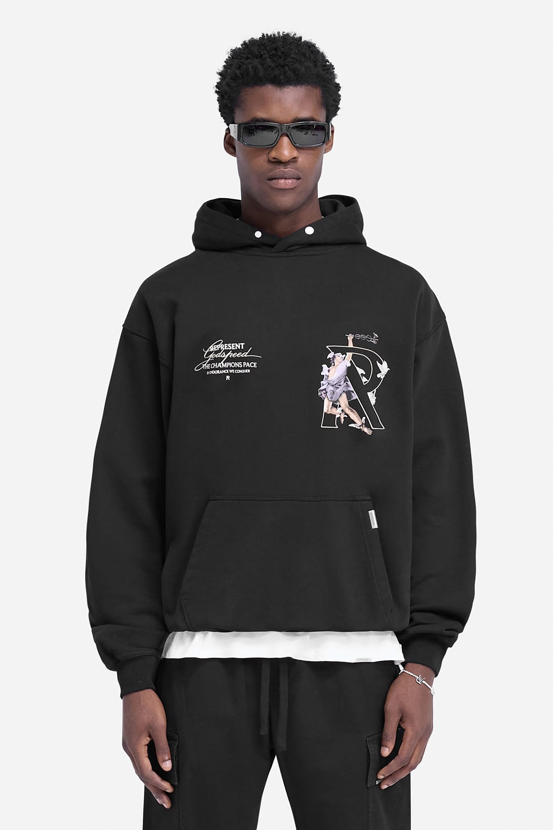 REPRESENT Hermes Print Cotton Hoodie REPRESENT Hermes Print Cotton Hoodie