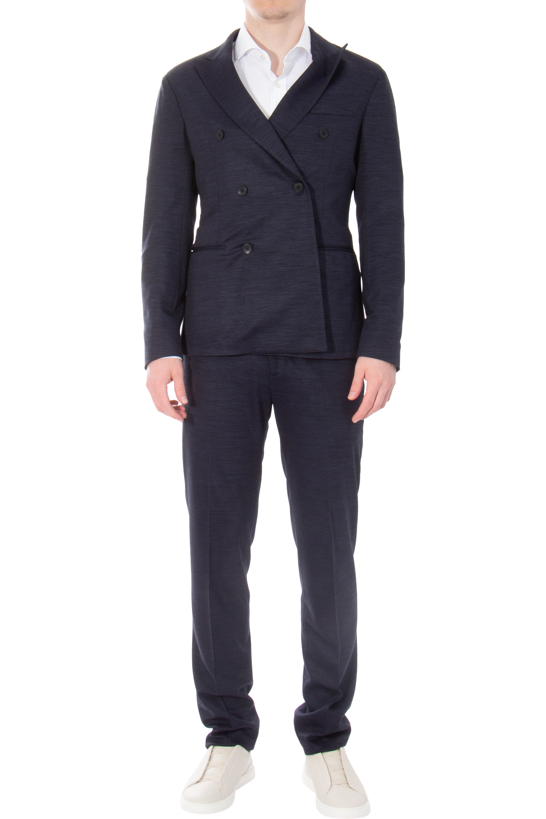 EMPORIO ARMANI Double-Breasted Lyocell & Virgin Wool Suit EMPORIO ARMANI Double-Breasted Lyocell & Virgin Wool Suit