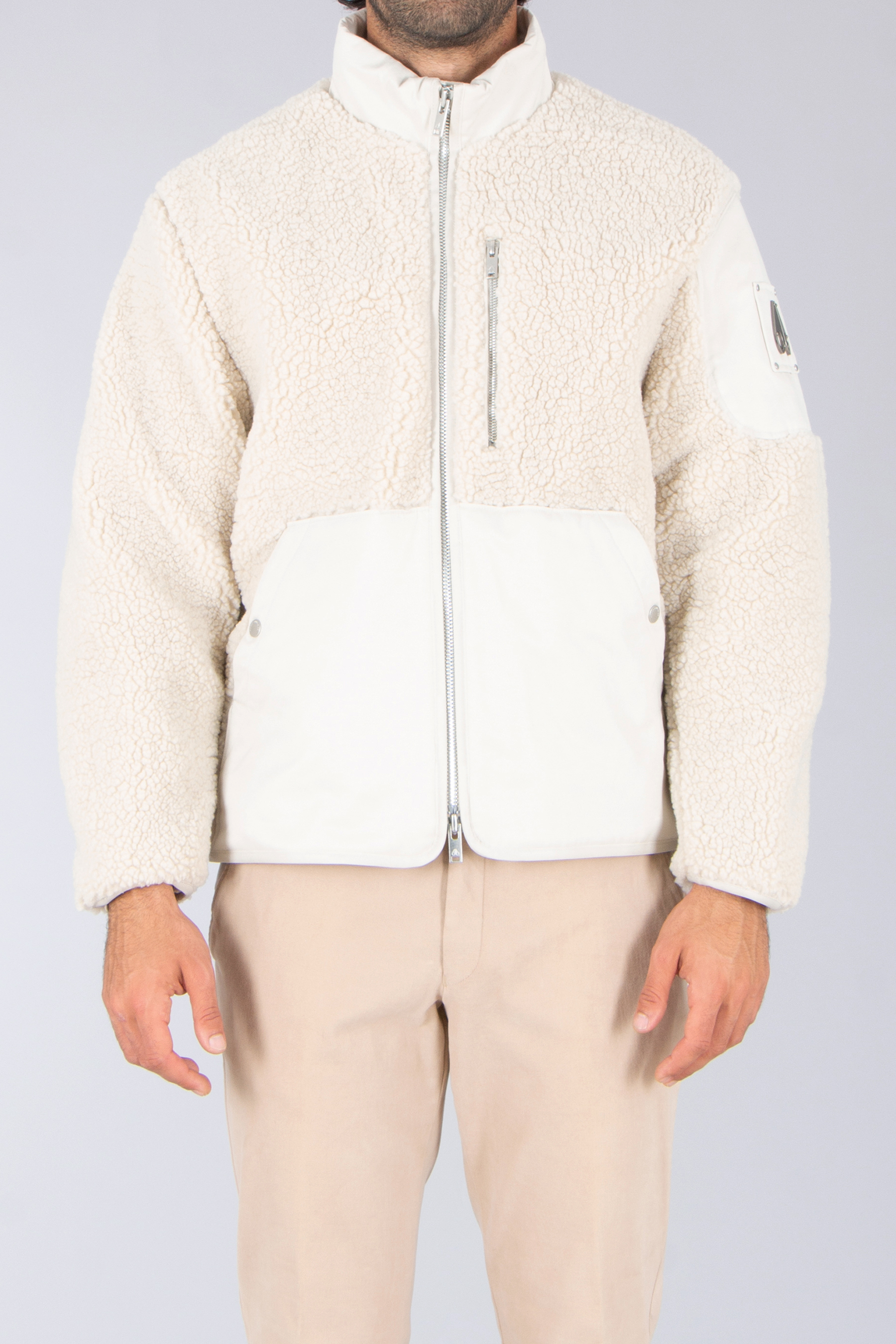 MOOSE KNUCKLES Relaxed Fit Recycled Poly-Sherpa Fleece Jacket Saglek Mantel, Jacke, Fleece, Strickwaren, Pullover