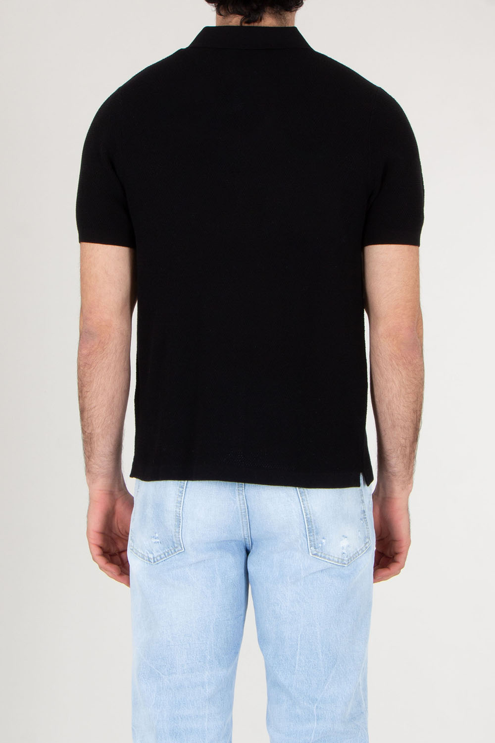 MC 2 SAINT BARTH Regular Fit Mesh Buttonless Knitted Polo Shirt Sloan 