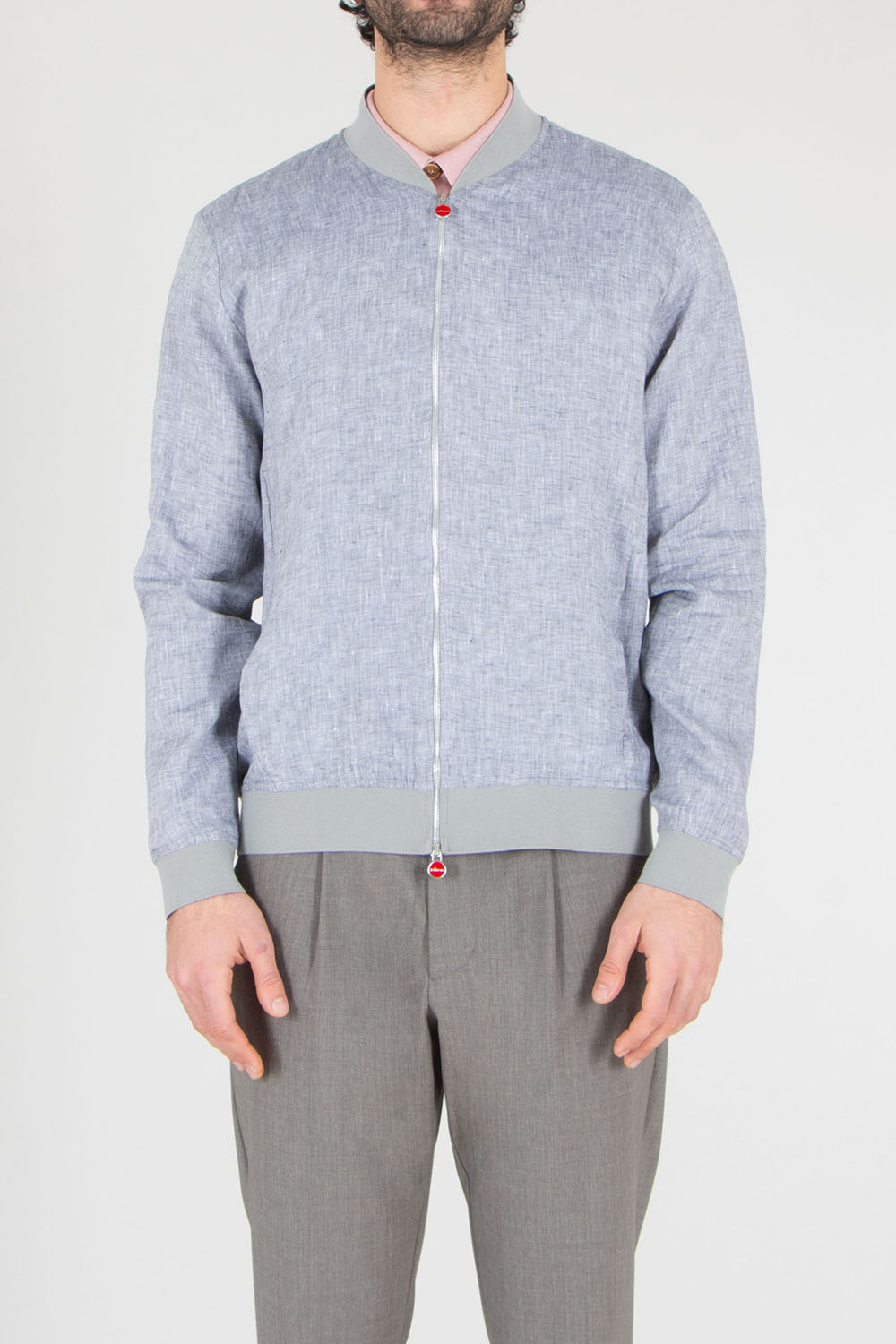 KITON Regular Fit Linen Bomber Jacket