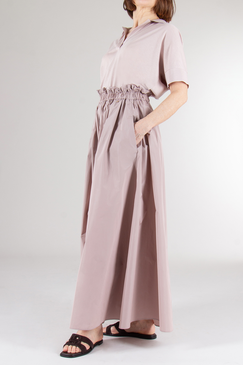HERNO Long Gathered Pleated Skirt