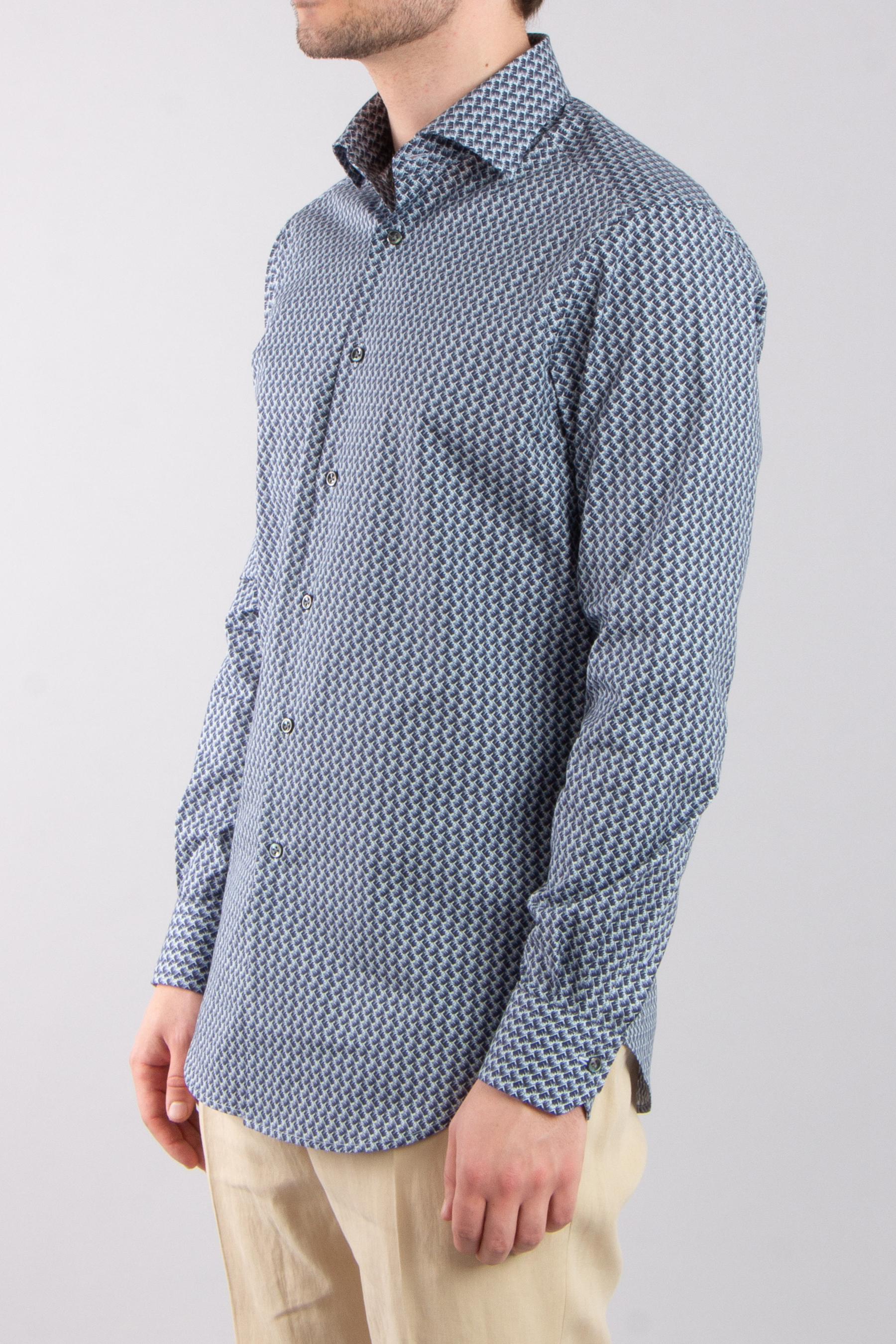 PAL ZILERI Printed Cotton Stretch Shirt PAL ZILERI Printed Cotton Stretch Shirt
