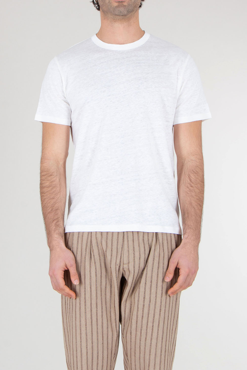 MC 2 SAINT BARTH Regular fit short sleeve Linen T-Shirt Ecsta