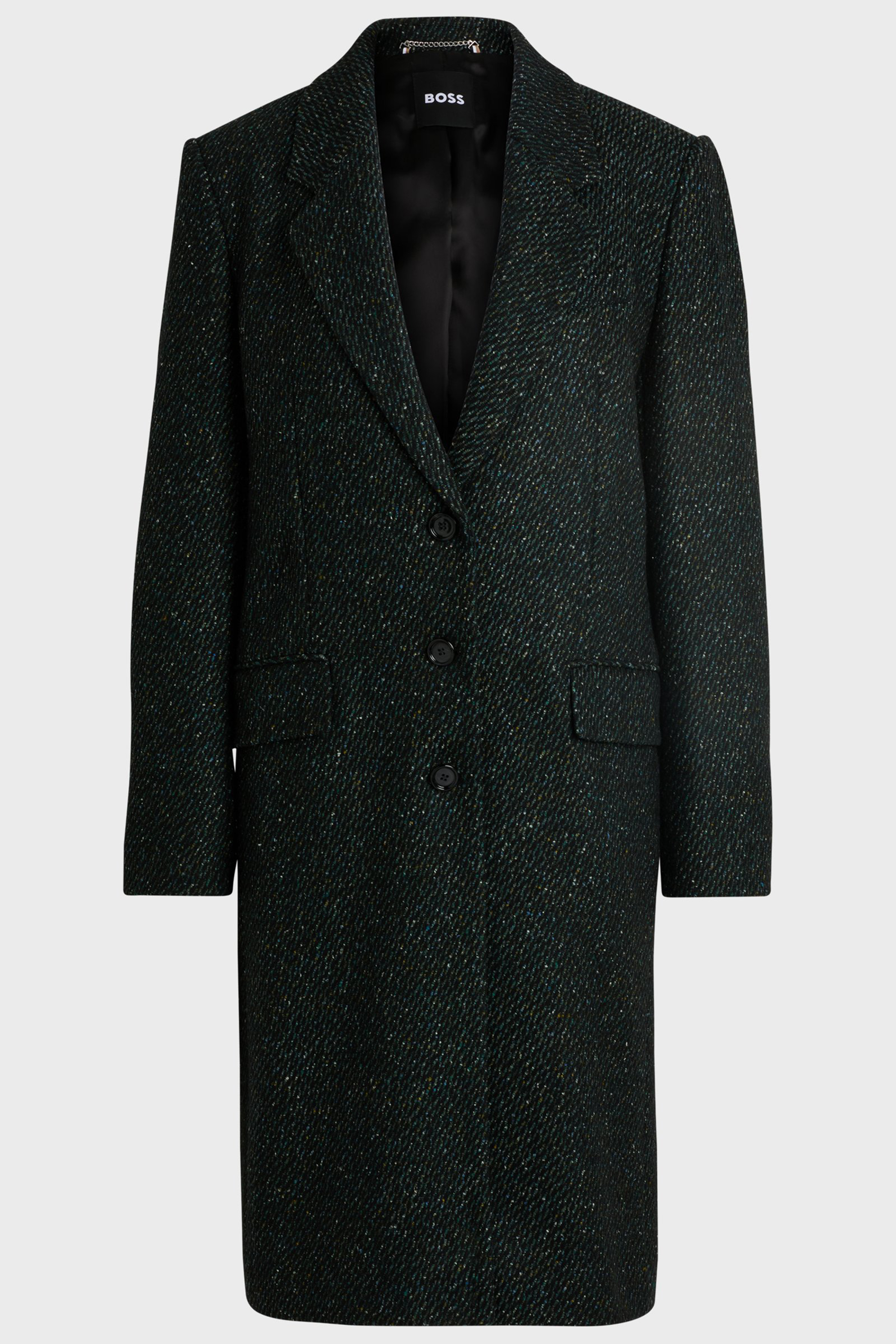 BOSS Structured Wool-Silk Blend Coat Catara BOSS Structured Wool-Silk Blend Coat Catara