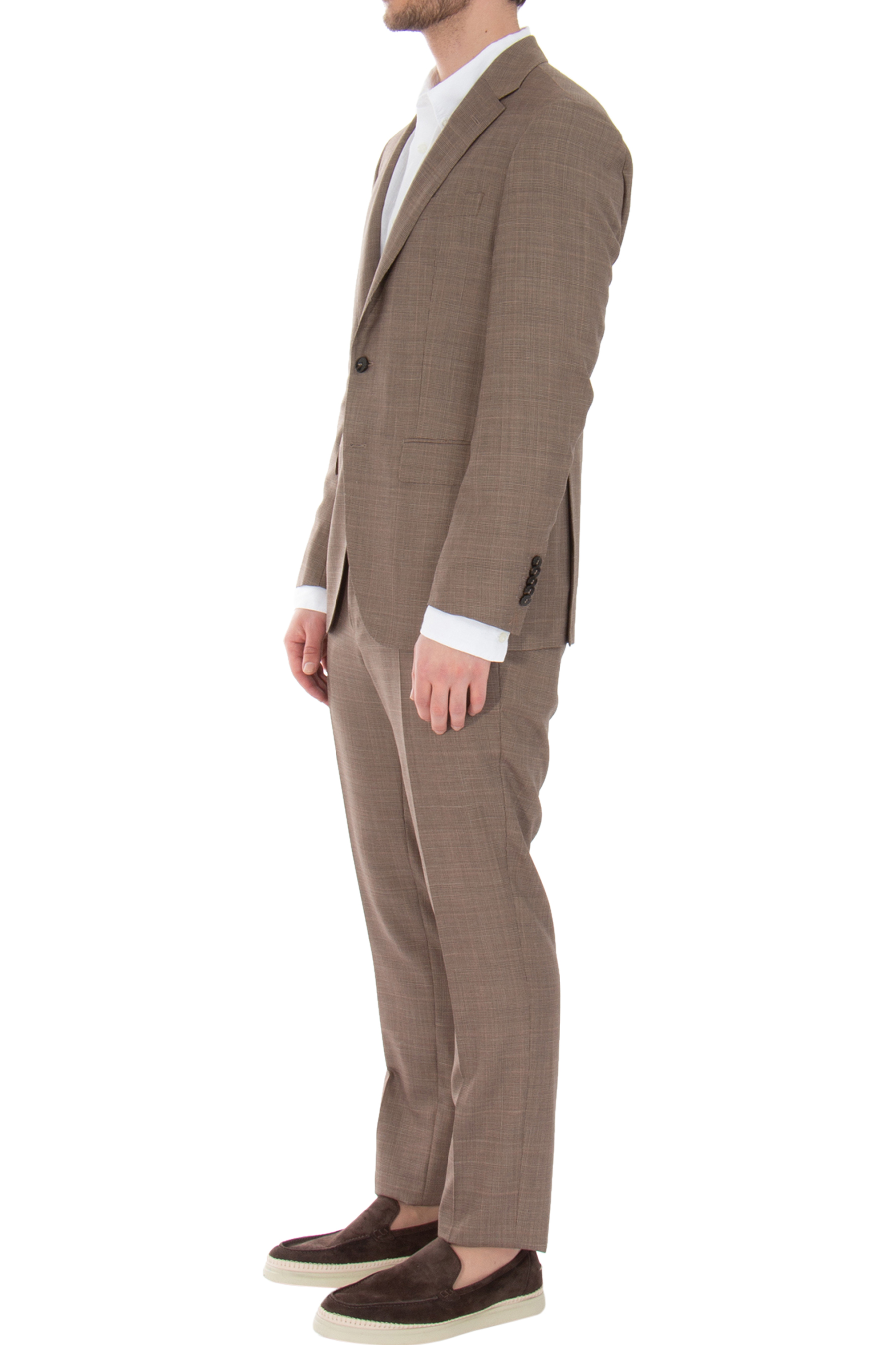 BOSS Checked Slim Fit Virgin Wool-Silk-Linen Blend Suit L-Harvers BOSS Checked Slim Fit Virgin Wool-Silk-Linen Blend Suit L-Harvers