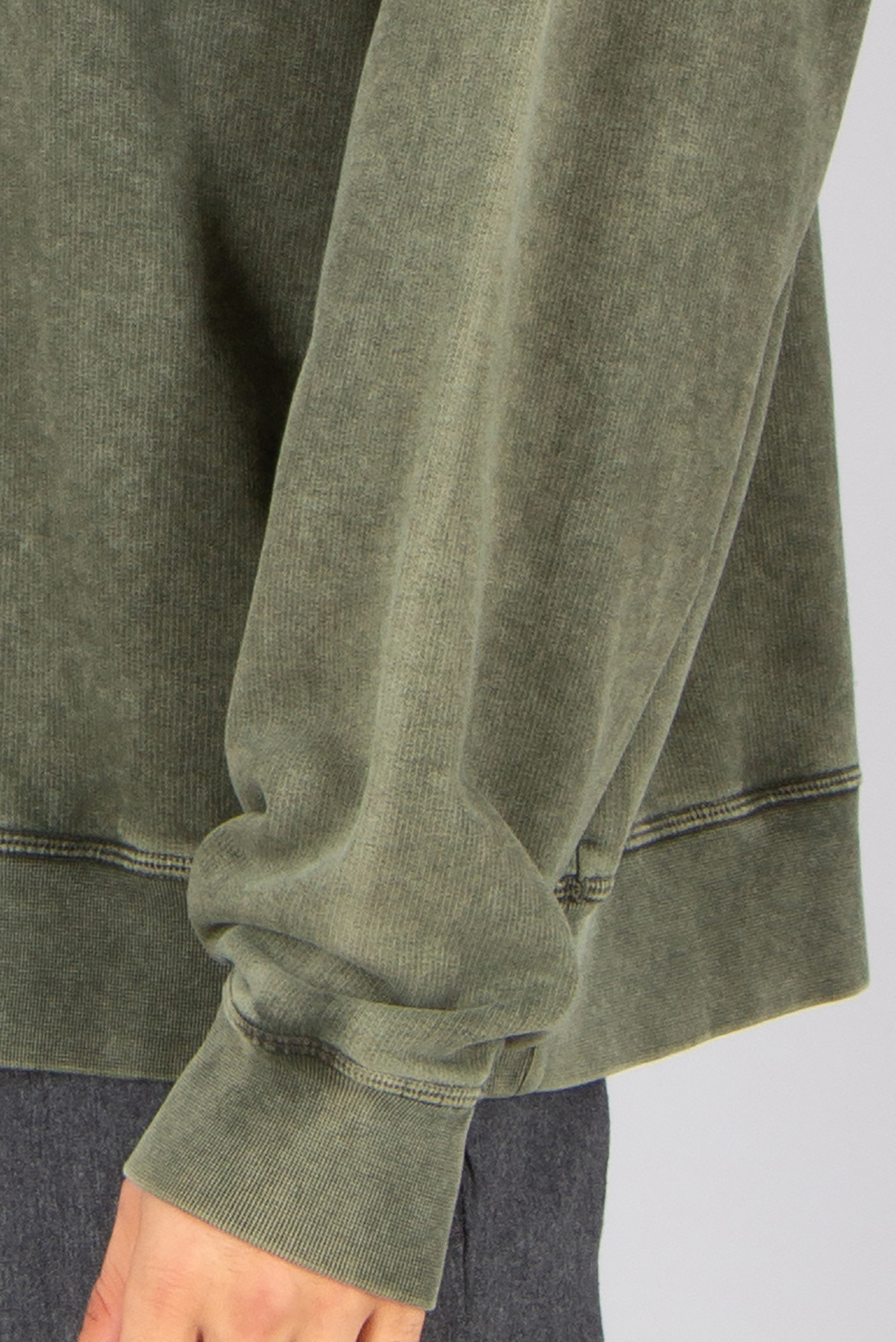 DSQUARED2 Loose Fit Prited Faded Cotton Fleece Crew Neck Sweatshirt Langarm, Fleece, Hosen, Jeans, Pullover