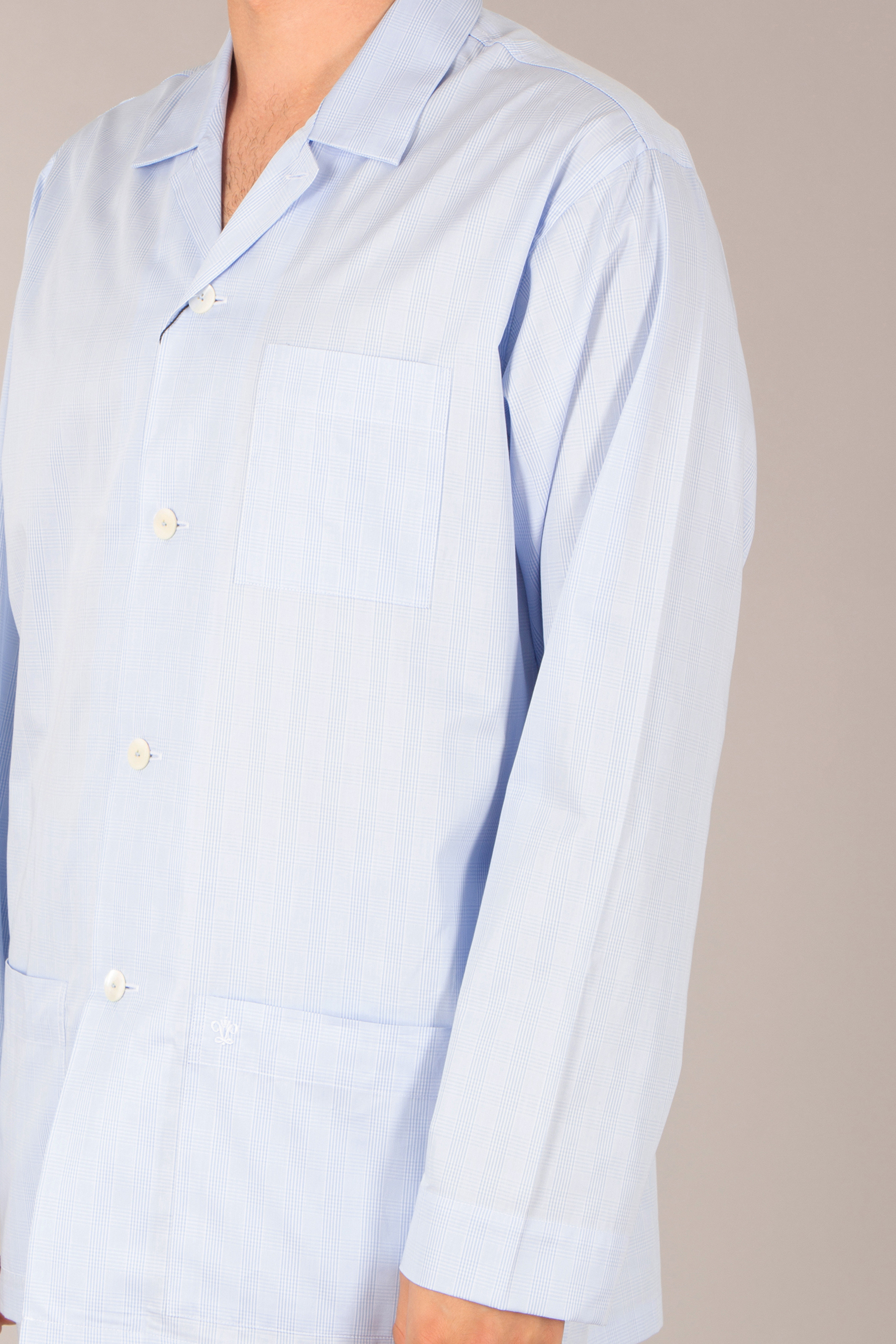 VAN LAACK Relaxed Fit Checked Cotton Poplin Pyjama Carlo Hemd, Langarm, Leinen, Laborkittel, Kleid, Hemd