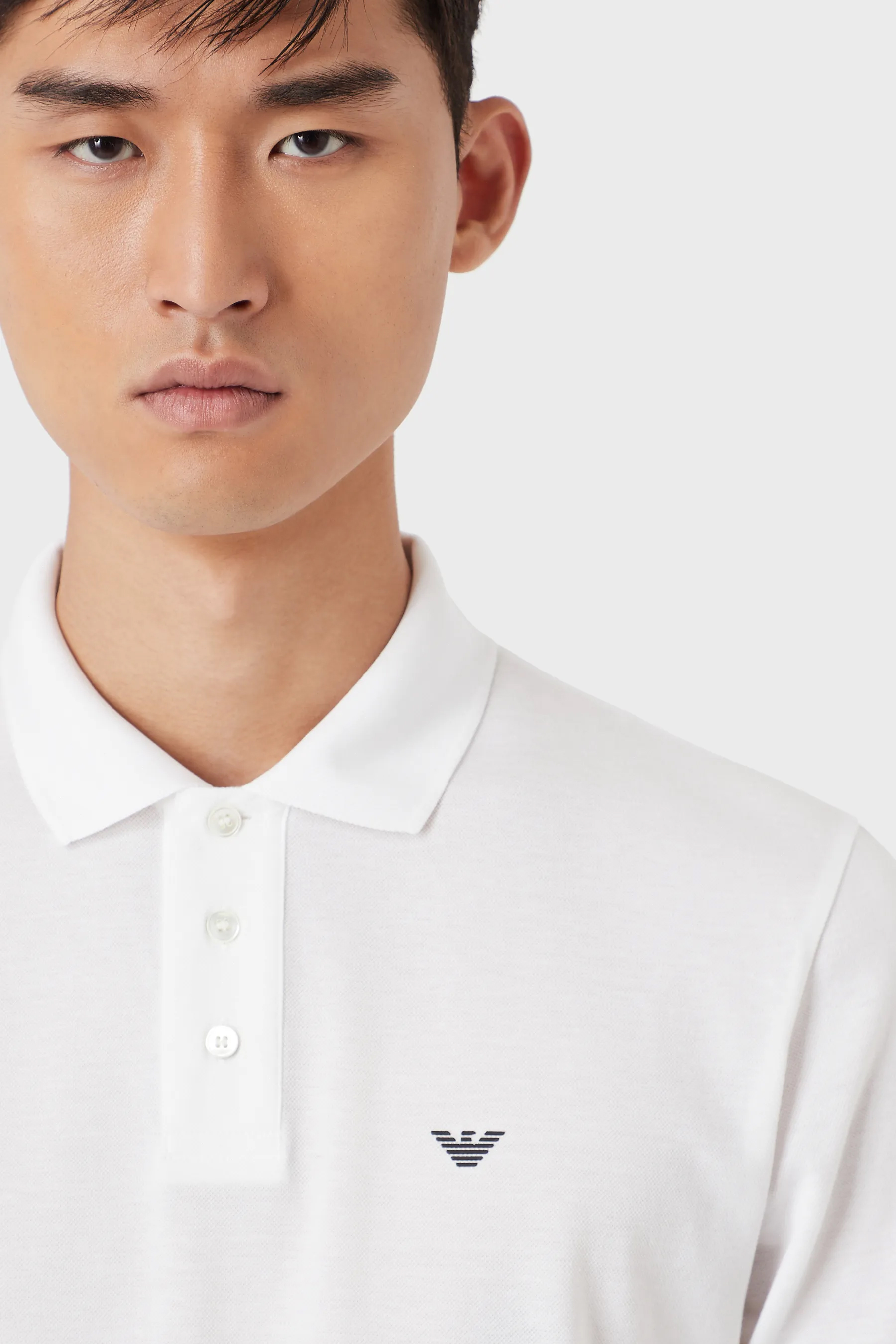 EMPORIO ARMANI Mercerized Cotton Piqué Polo Shirt EMPORIO ARMANI Mercerized Cotton Piqué Polo Shirt