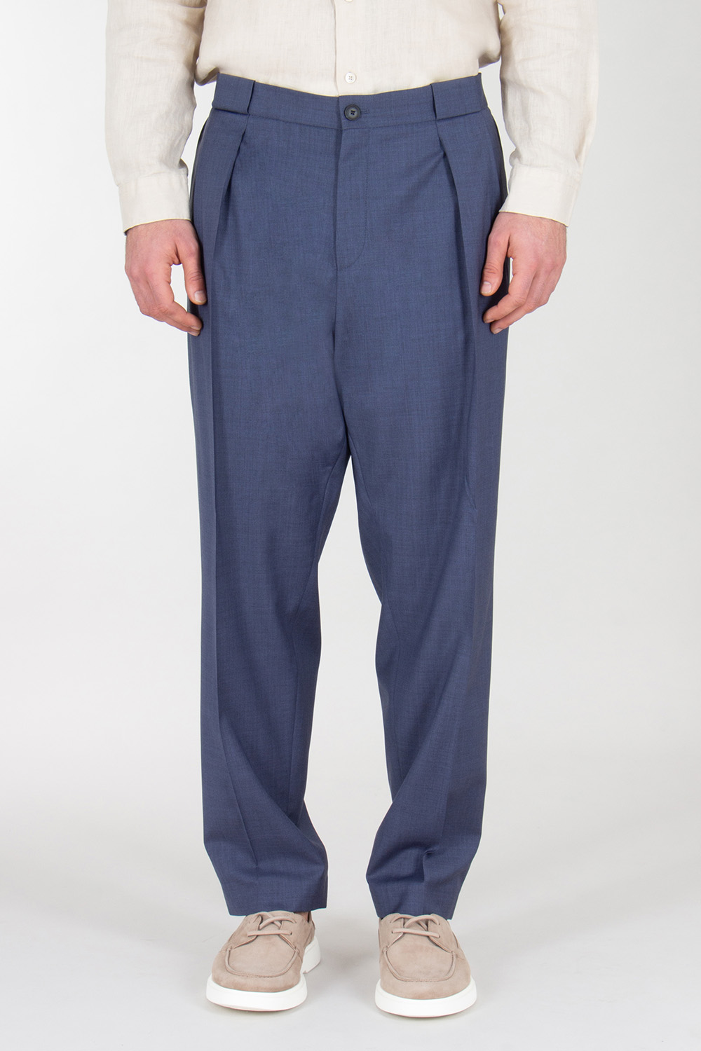 BOSS Loose Leg Virgin Wool Trousers P-Phil