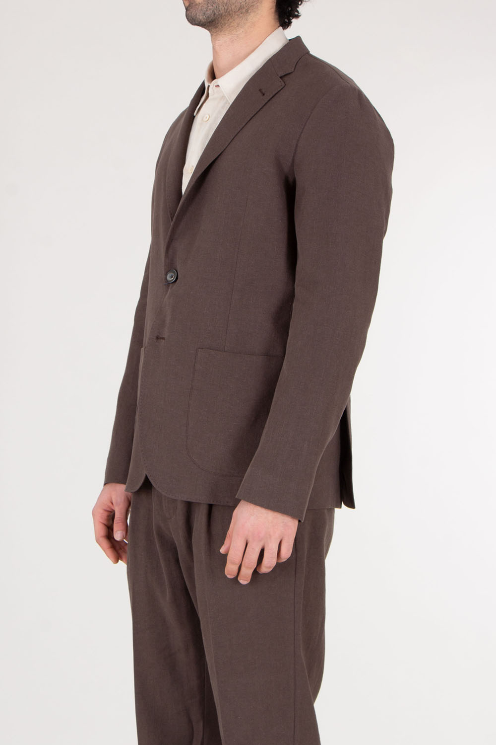 HERNO Regular Fit Cotton Linen Popeline Blazer