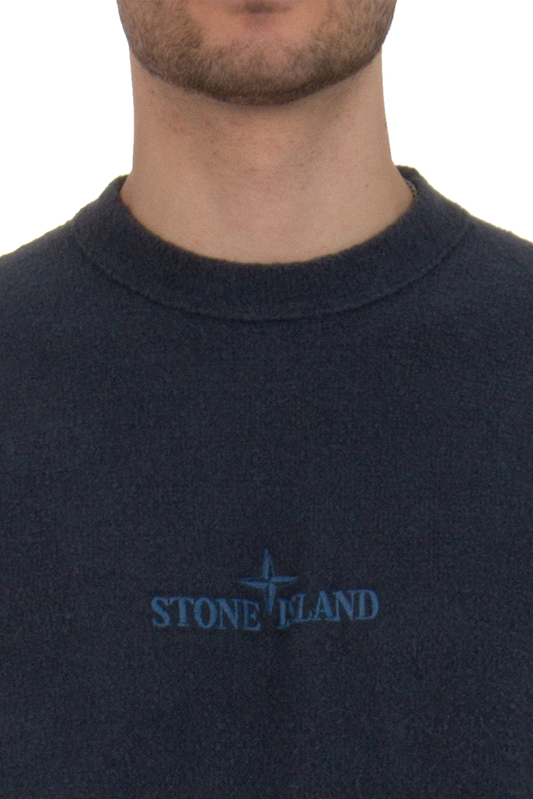 STONE ISLAND Embroidered Cotton Nylon Stretch Knit Sweater STONE ISLAND Embroidered Cotton Nylon Stretch Knit Sweater