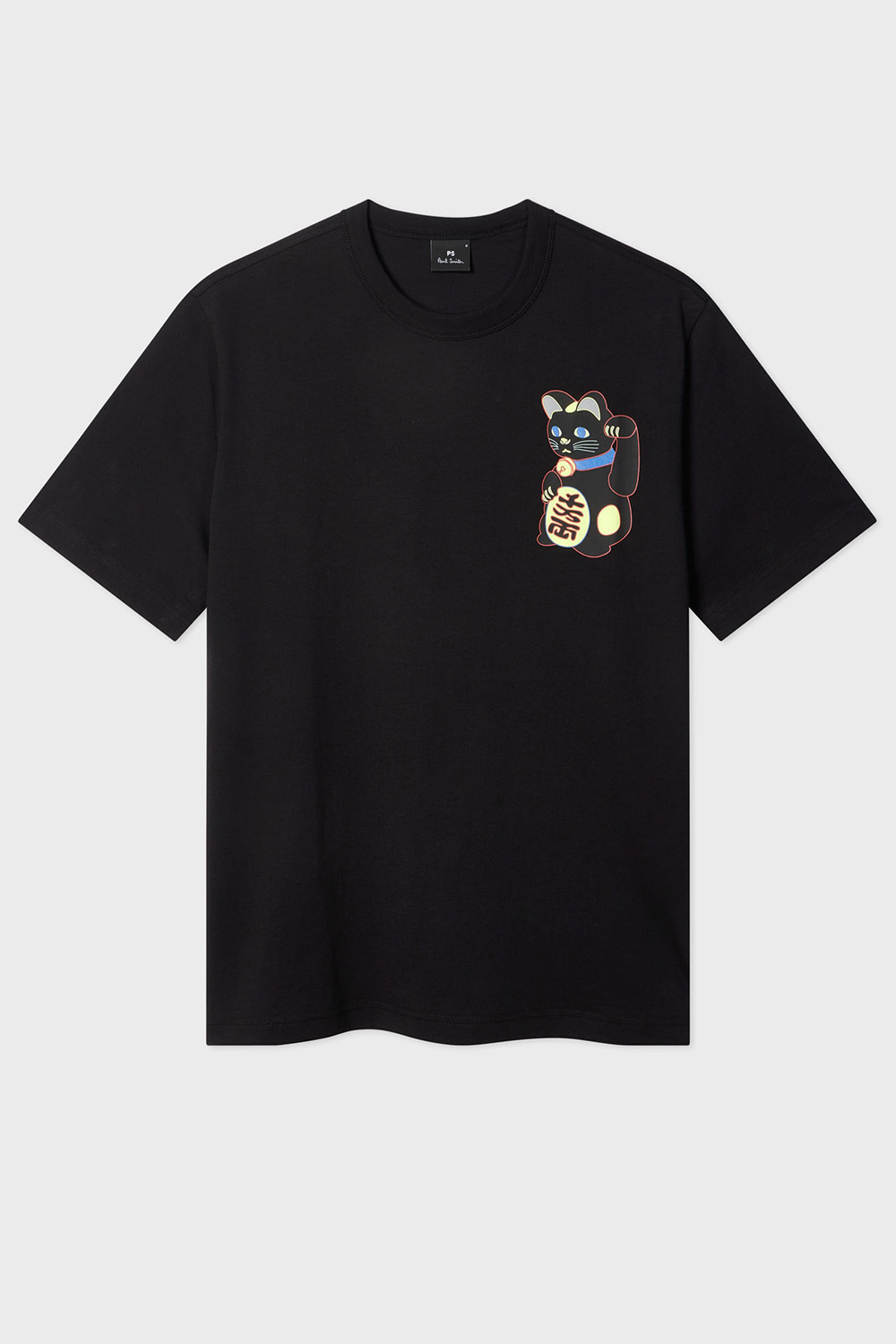 PAUL SMITH Casual Fit Lucky Cat Print Organic Cotton Jersey T-Shirt