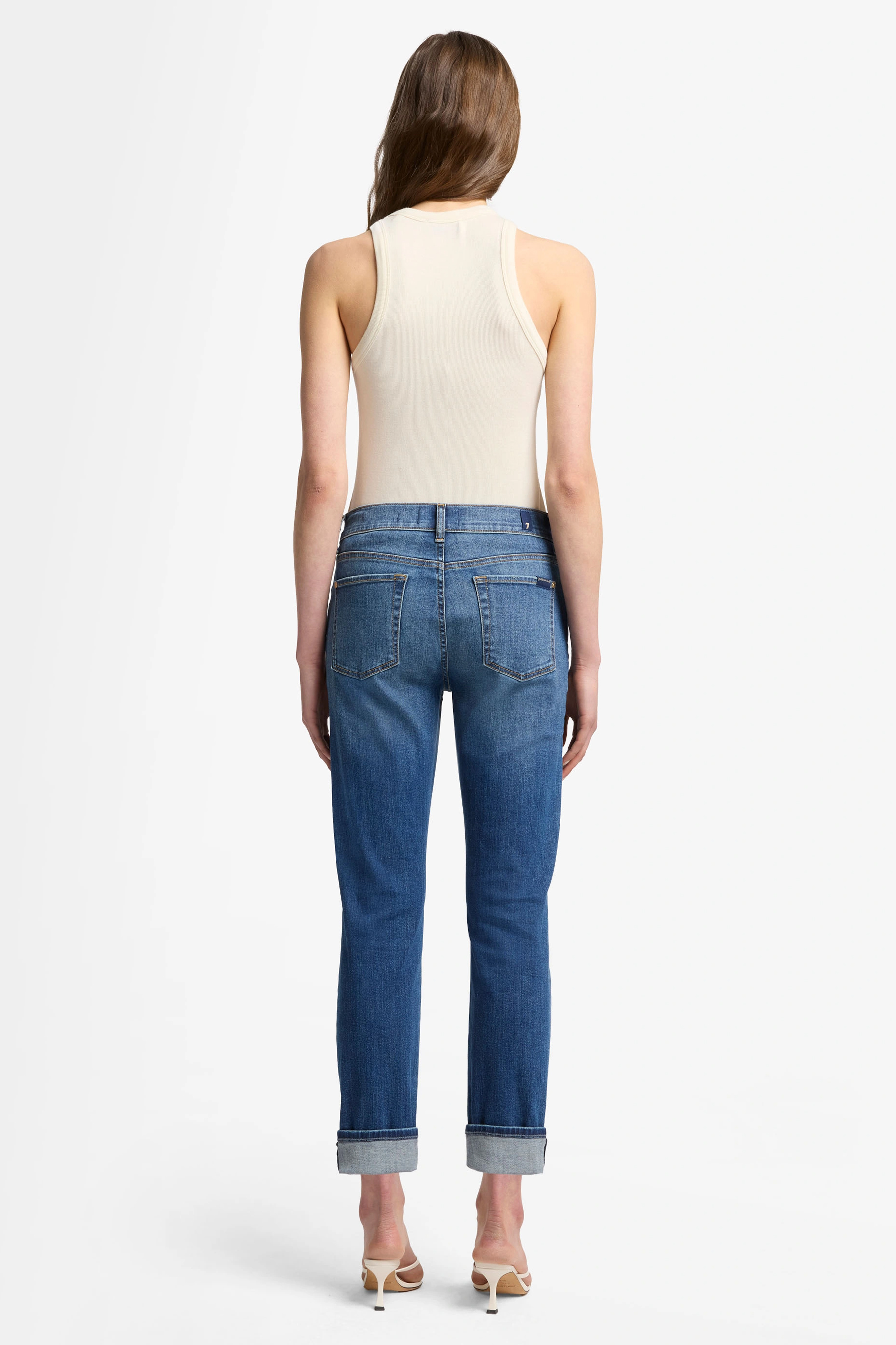 7 FOR ALL MANKIND Tapered Slim Illusion Cotton Stretch Denim Jeans Relaxed Skinny Hosen, Jeans, Erwachsener, Person, Frau